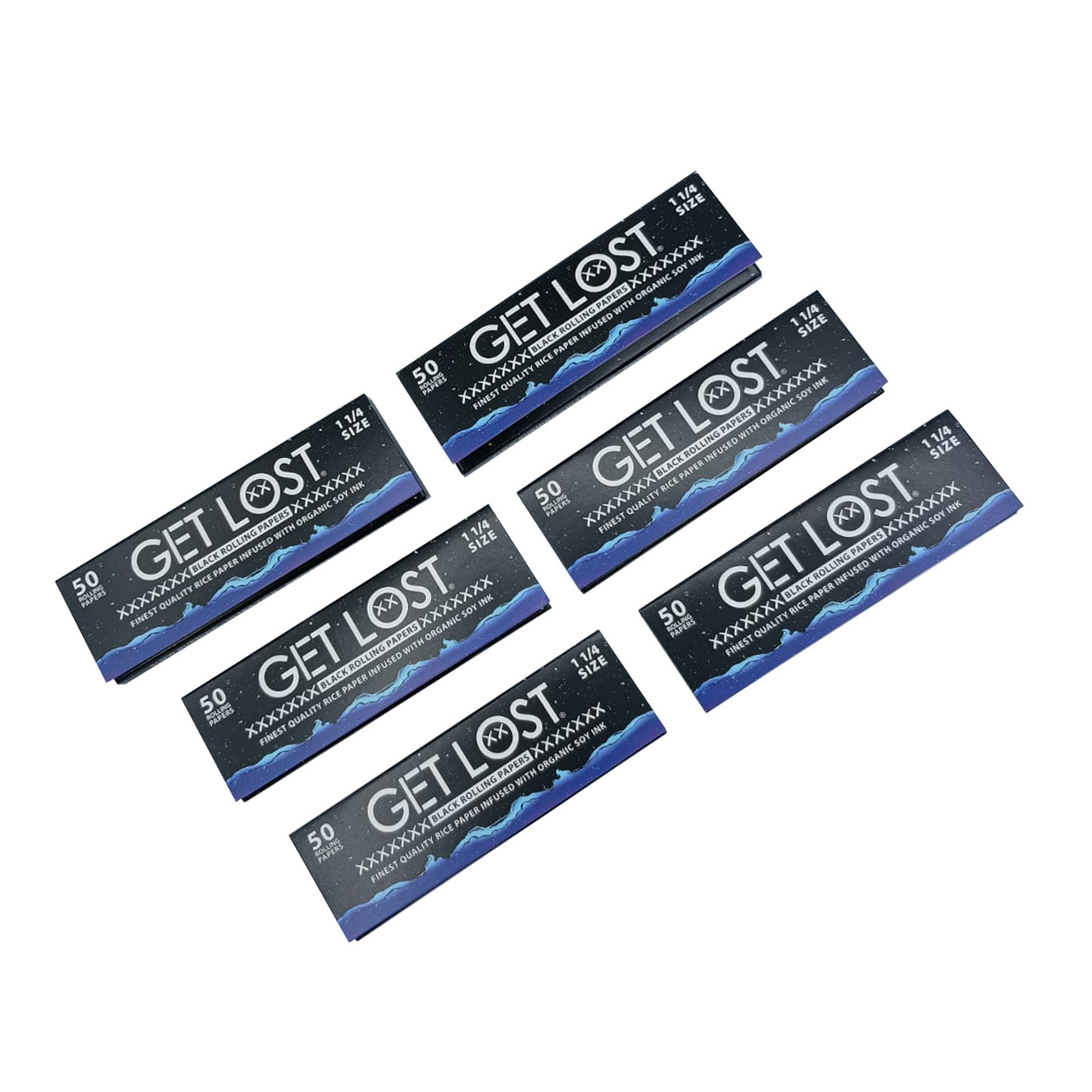 BLACK ROLLING PAPER - 1 1/4”50 ROLLING PAPERS PER PACK ( 10 PACK)