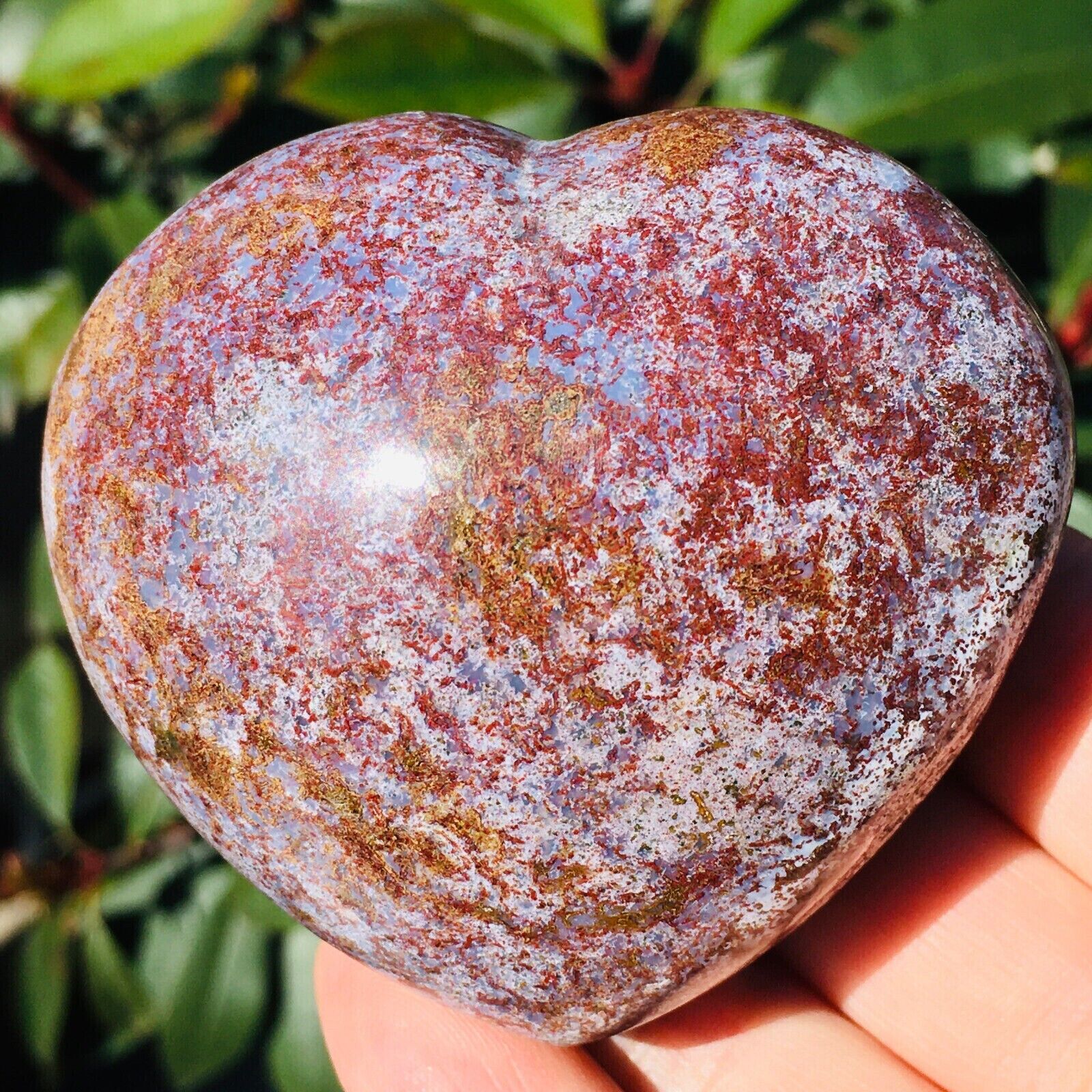 206g Natural Ocean Jasper Quartz Heart Crystal Miracle Sea Stone - Madagascar