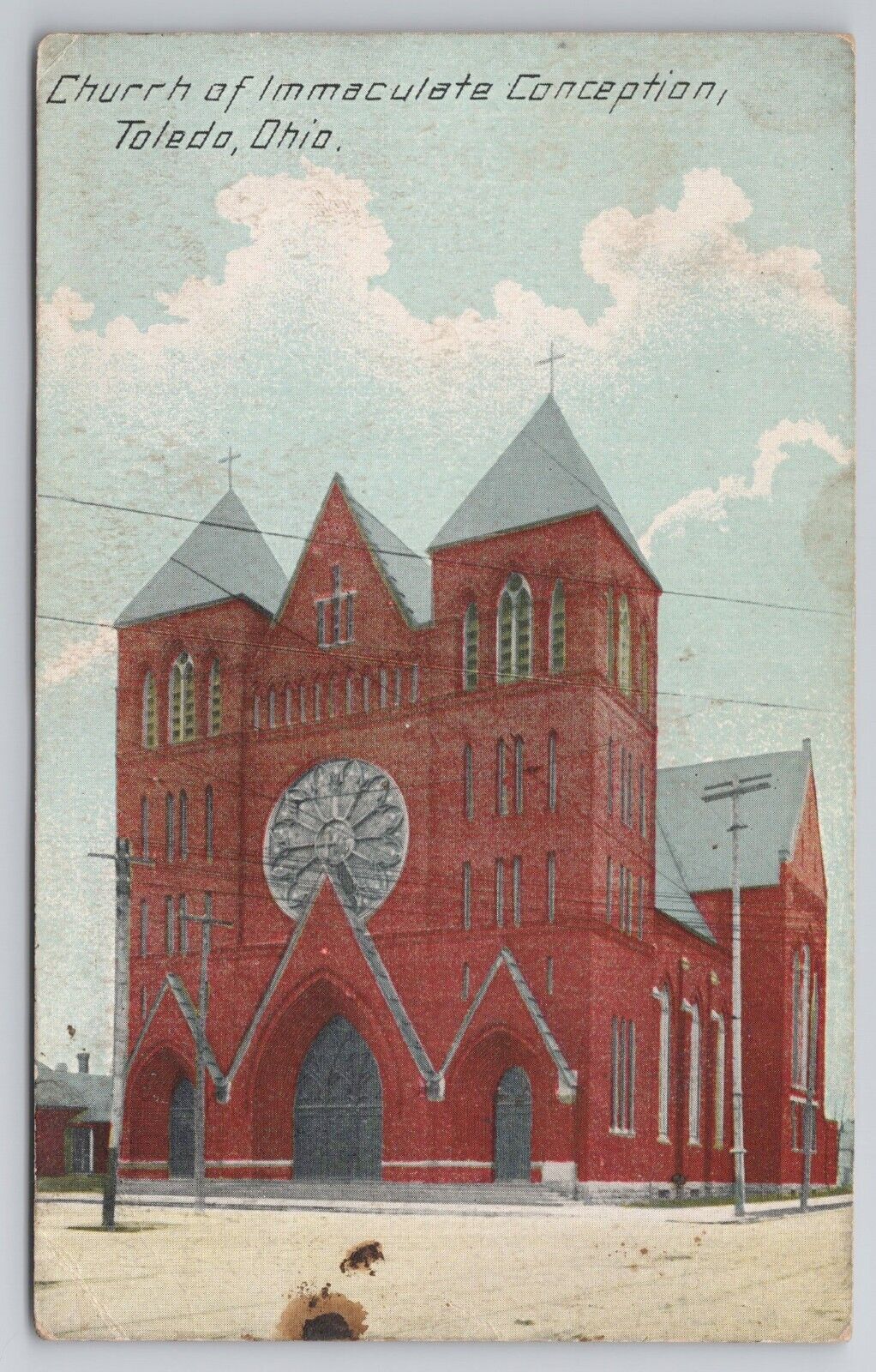 1907-15 Postcard Church Of Immaculate Conception Toledo Ohio OH