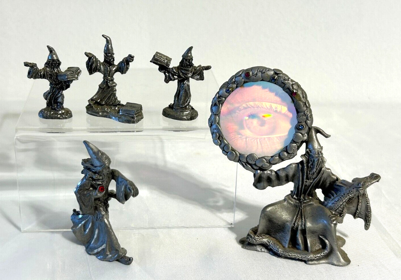 Vintage Pewter Figurines Wizards Fantasy Lot of 5              H4