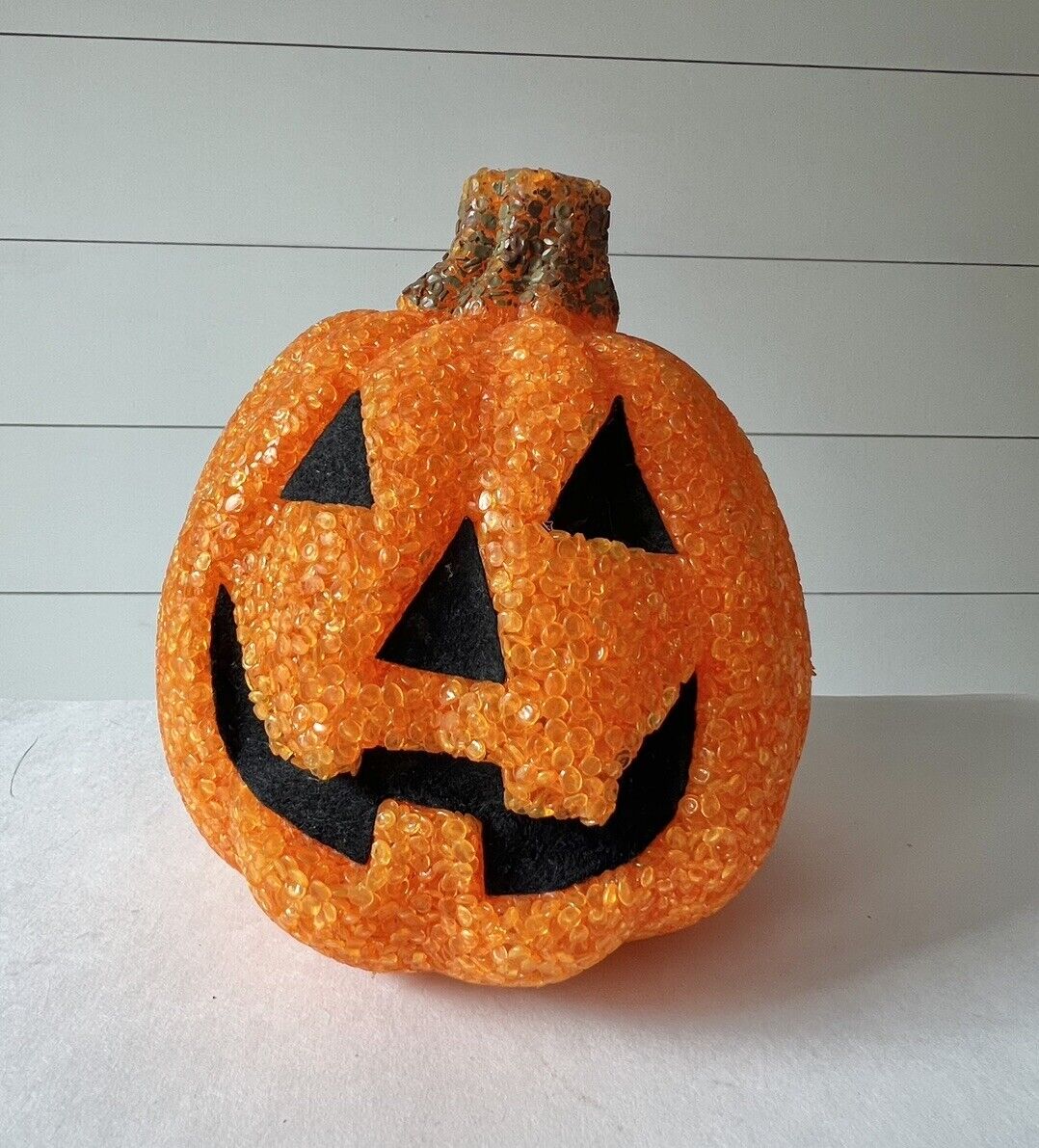 ⭐️ Halloween Pumpkin 6.5” Melted Plastic Popcorn Orange Jack-O-Lantern