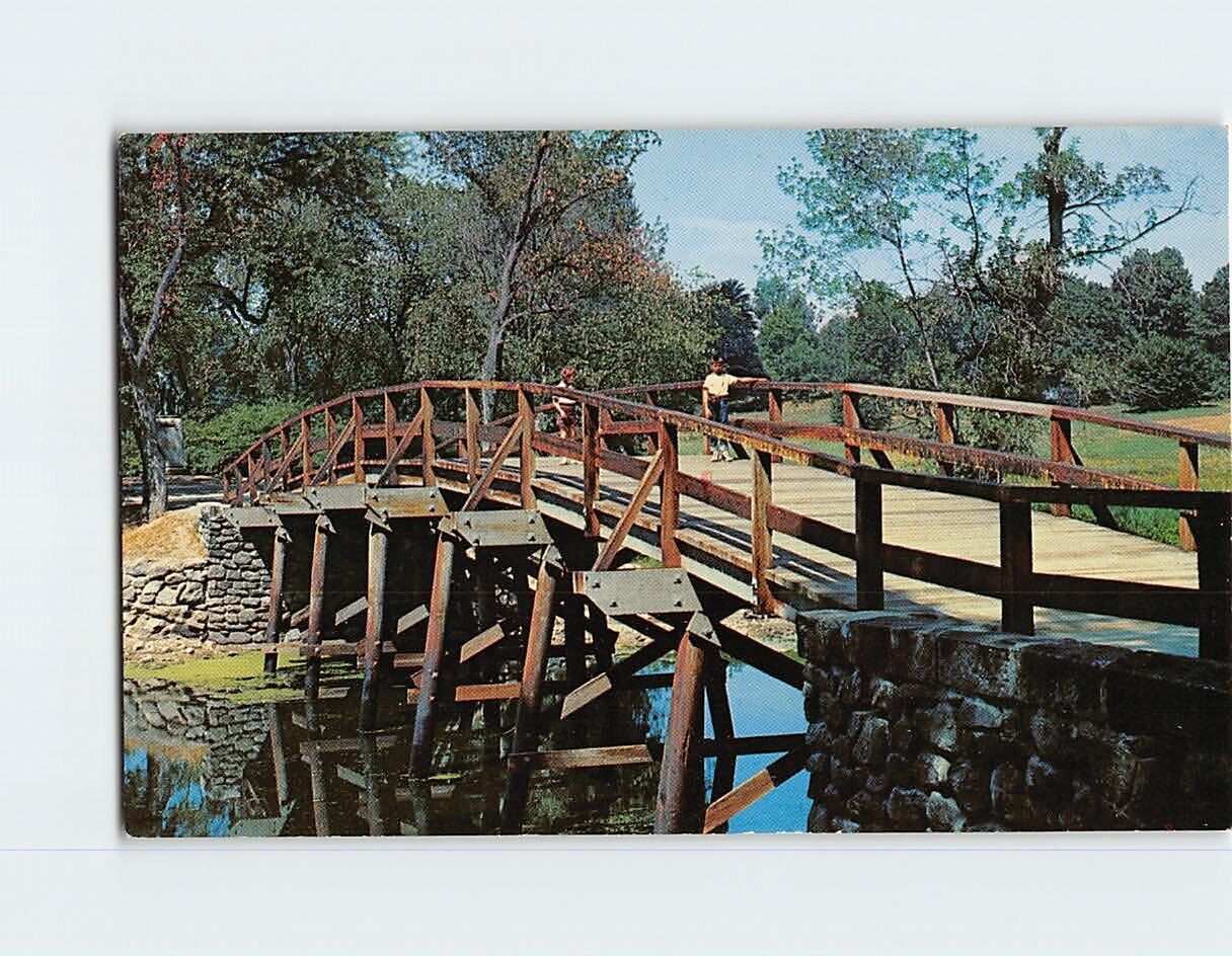 Postcard Famous Concord Bridge Concord Massachusetts USA