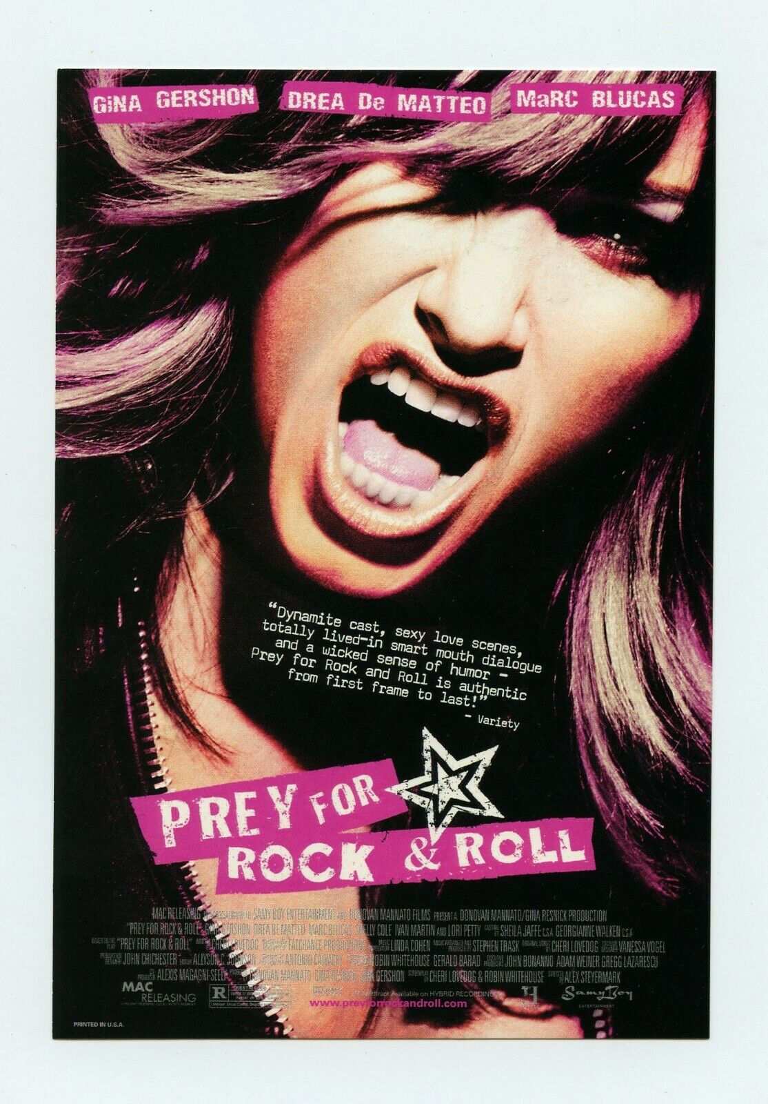 Gina Gershon Postcard Ad Back 2003 Prey For Rock & Roll Movie Promotion