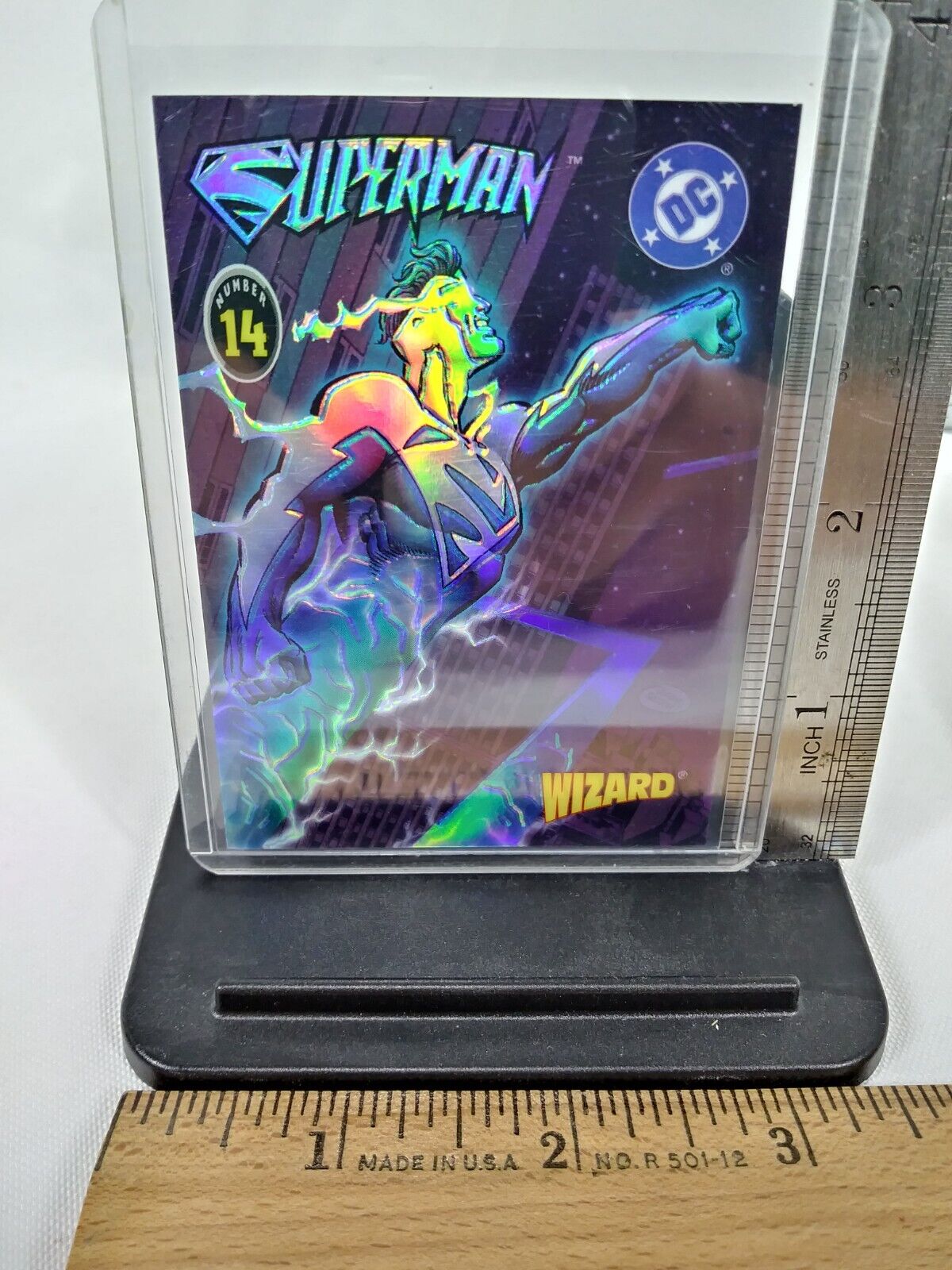 1996 Wizard  DC Comics  SUPERMAN #14 Promo Refractor Chromium Card