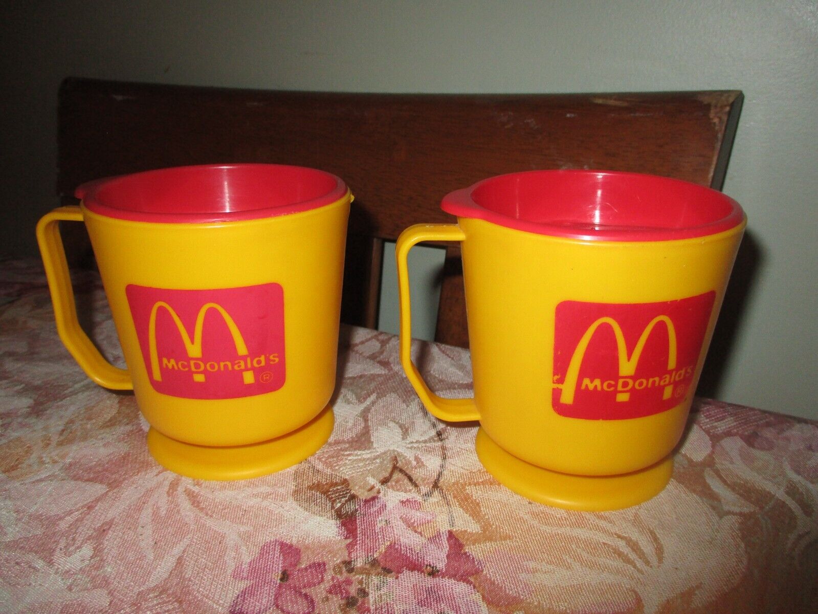 Lot of 2 Vintage McDonalds restaurant travel Mugs Cups