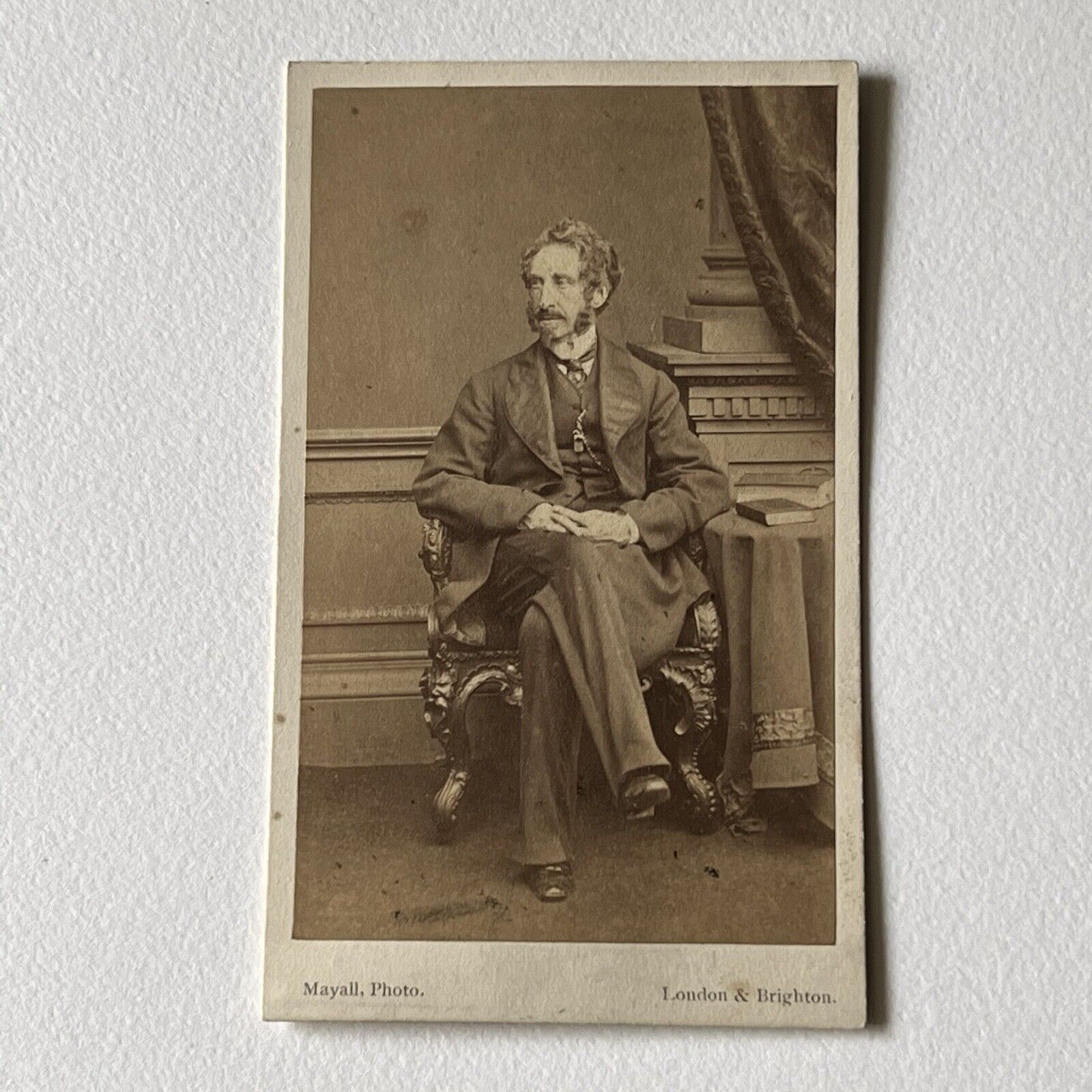 Antique CDV Photograph Man ID Edward Bulwer-Lytton Famous Writer Politician