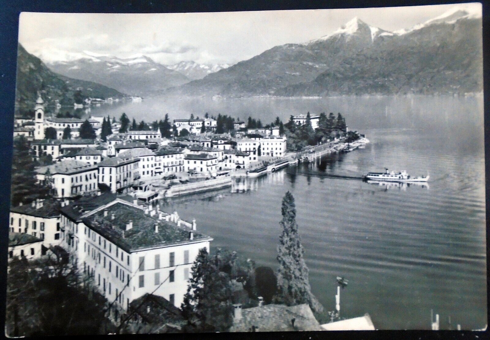 Riverboat, Hotel, Church, Lake Como, Town of Menaggio, Panoramic, Italy