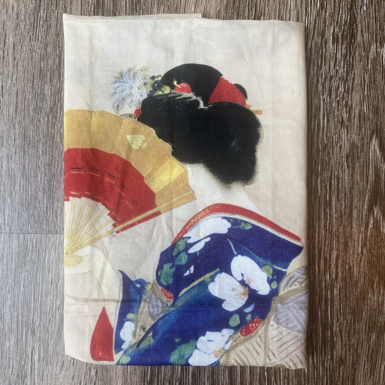 Kyoto geisha girl tenugui fabric, geisha art japanese geisha in the sea Fabric