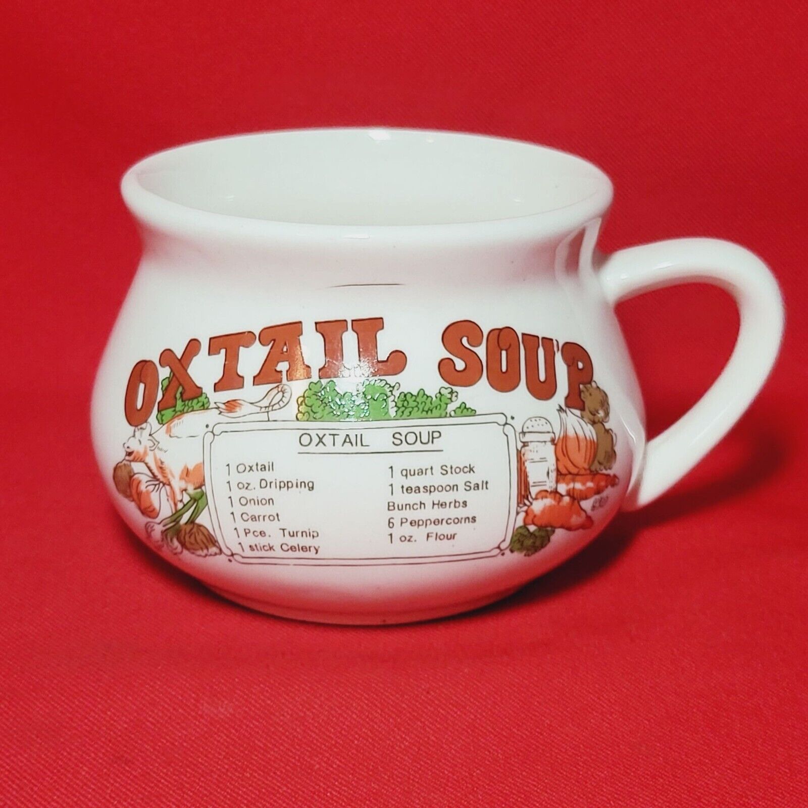 Vintage Oxtail Soup Recipe Mug