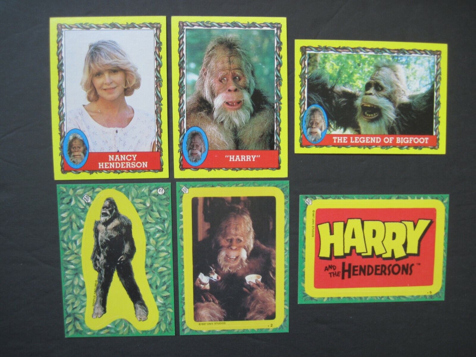 HARRY & the HENDERSONS CARDS & STICKERS Your Pick Complete your Set 1987 Topps