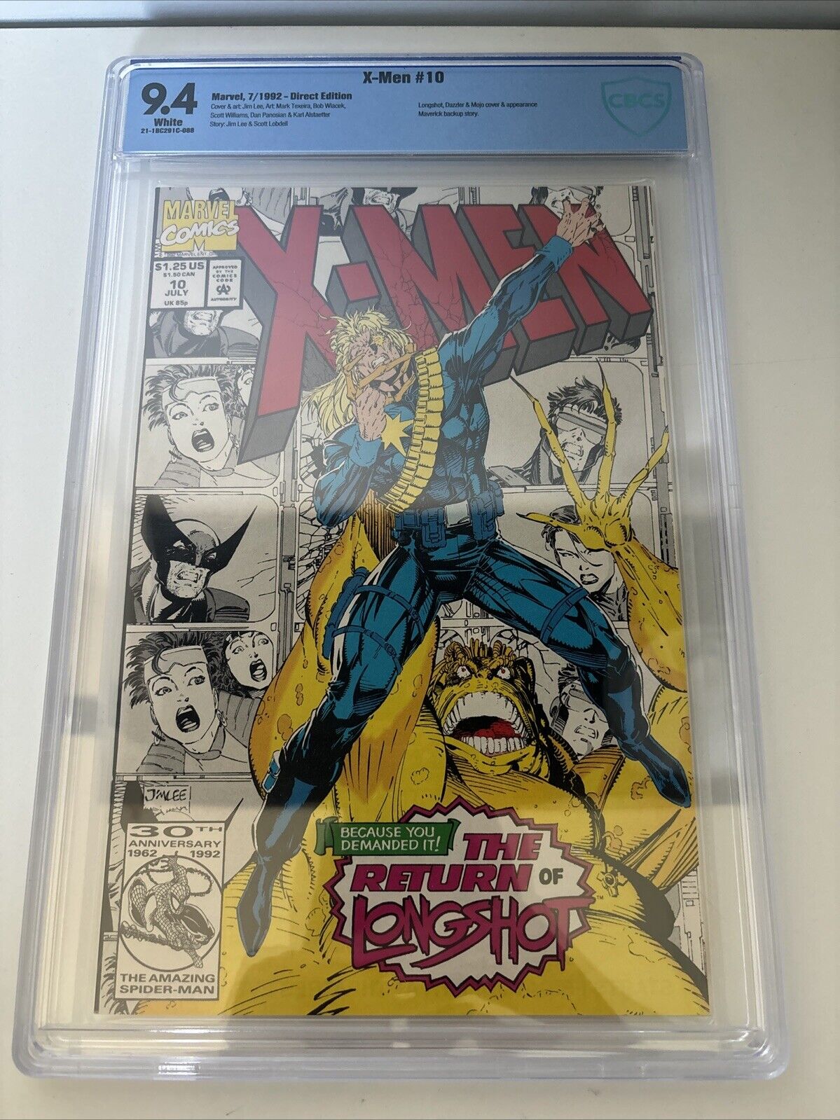 X-Men #10 CGC 9.4 – Rare Newsstand Edition – Classic Jim Lee Cover