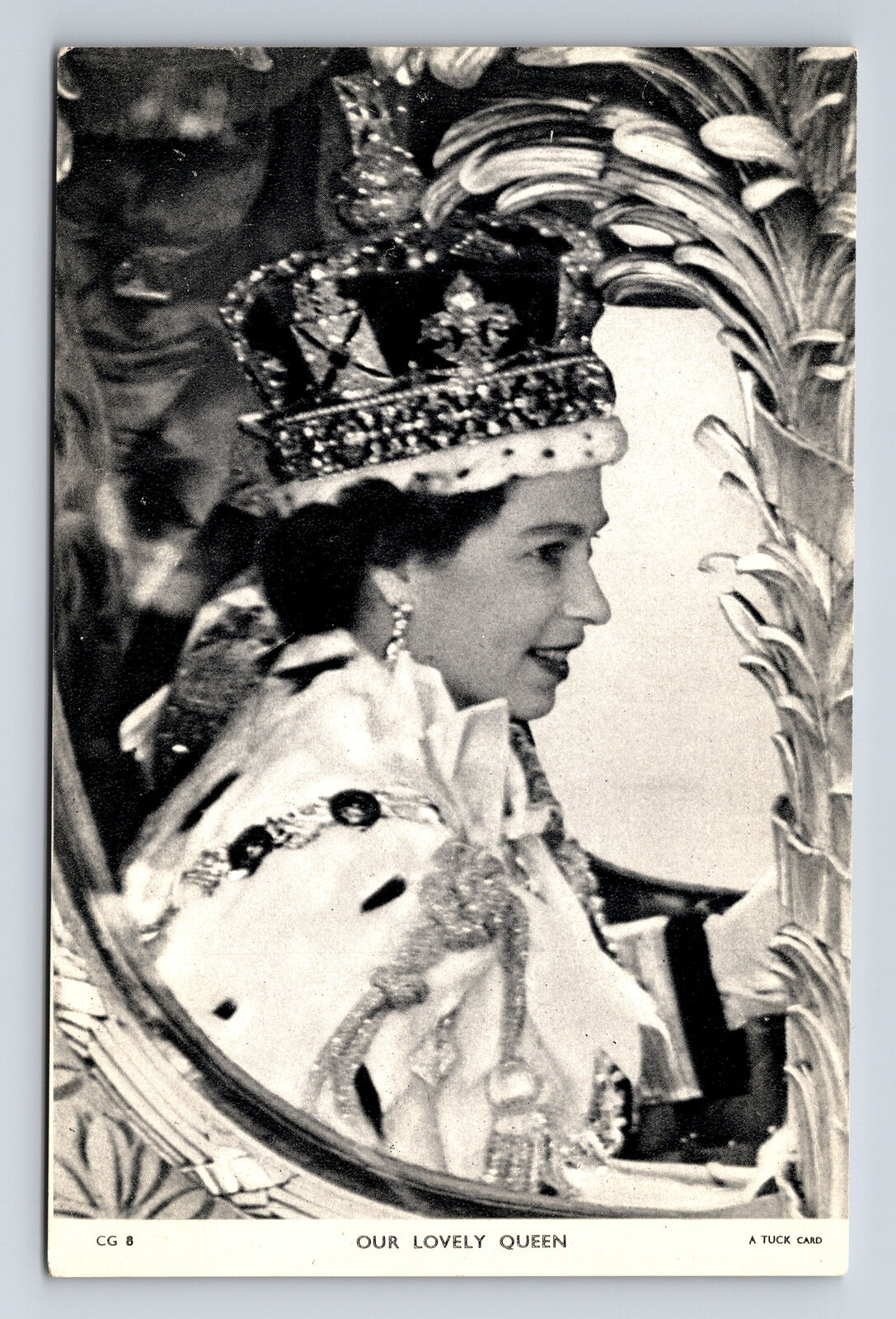 c1953 Tuck's Coronation Day Our Lovely Queen Elizabeth London Postcard