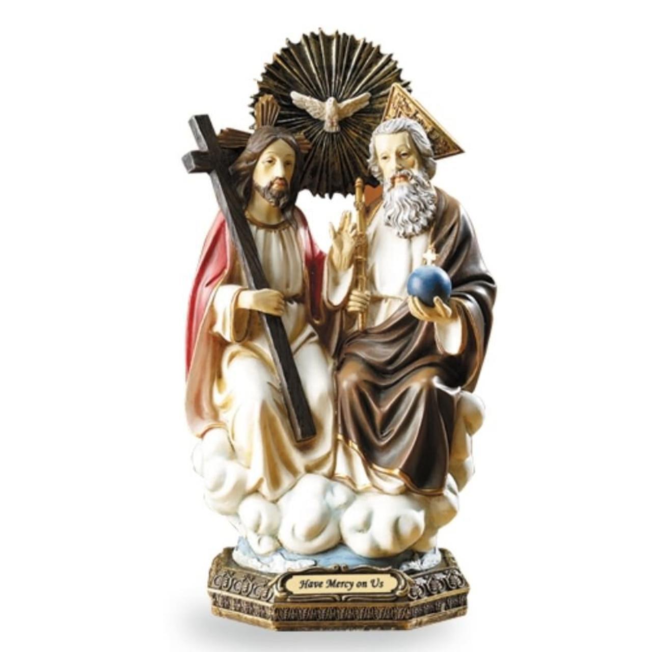 Holy Trinity Statue 8 Inch Tall Resin Christianity Catholic Religious Figurine