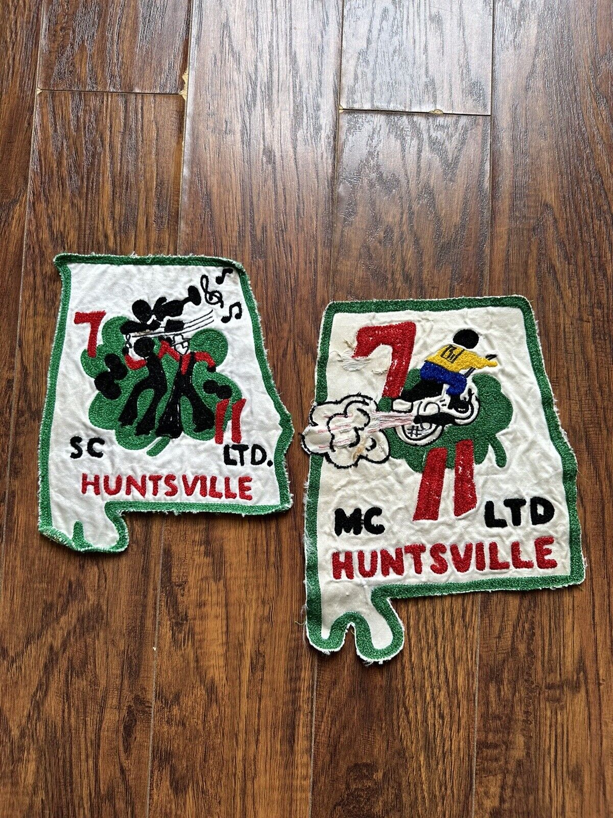 Vintage MC Motorcycle Club, Back Patch, 2 PC, SC, Chainstitched