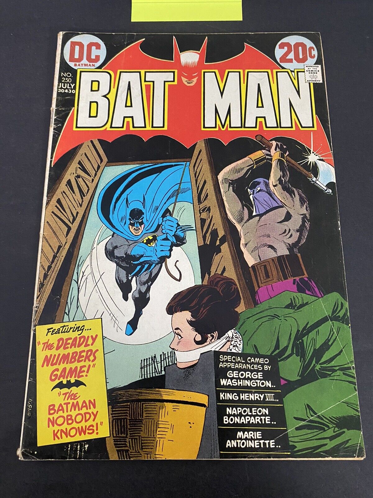 Batman 250, Classic Bronze Age Giordano Cover. Robin Back Up. Mid 1973 DC