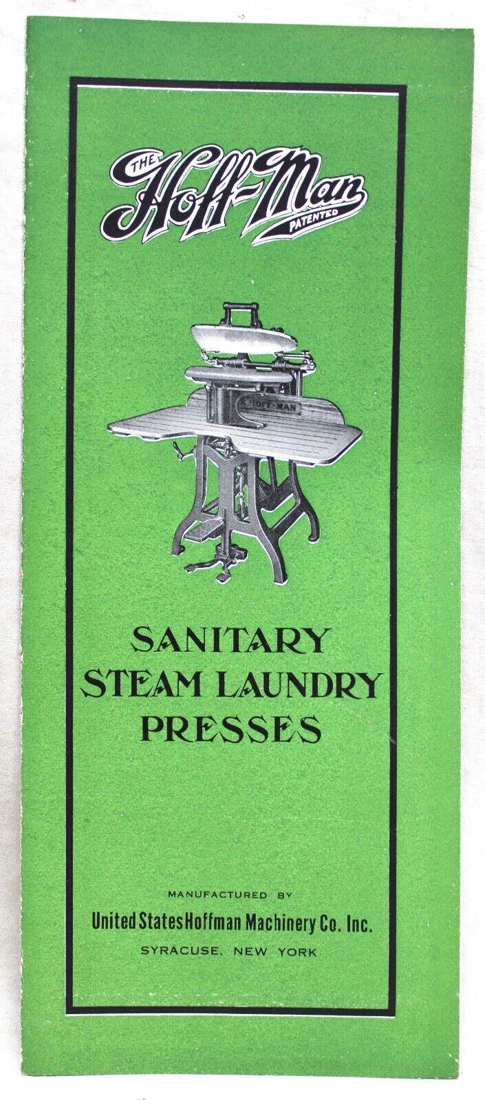 HOFFMAN SANITARY STEAM LAUNDRY PRESS MACHINES ADVERTISING BROCHURE ABOUT 1920