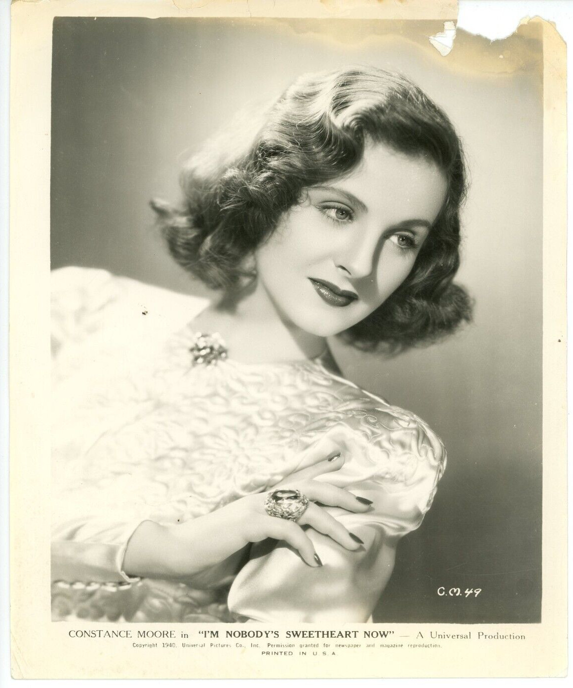 Vintage 8x10 Photo Actress Constance Moore