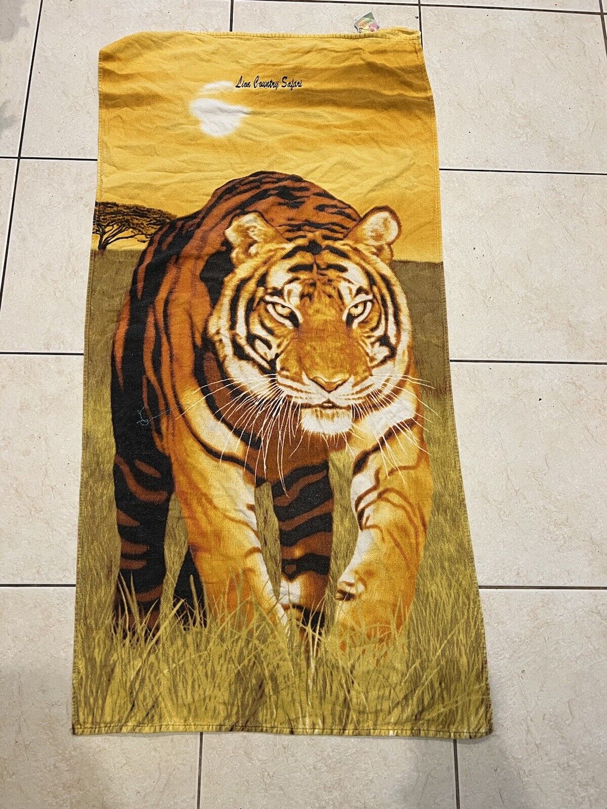 Vintage Lion Country Safari Florida Lions Beach Towel Souvenir 4D