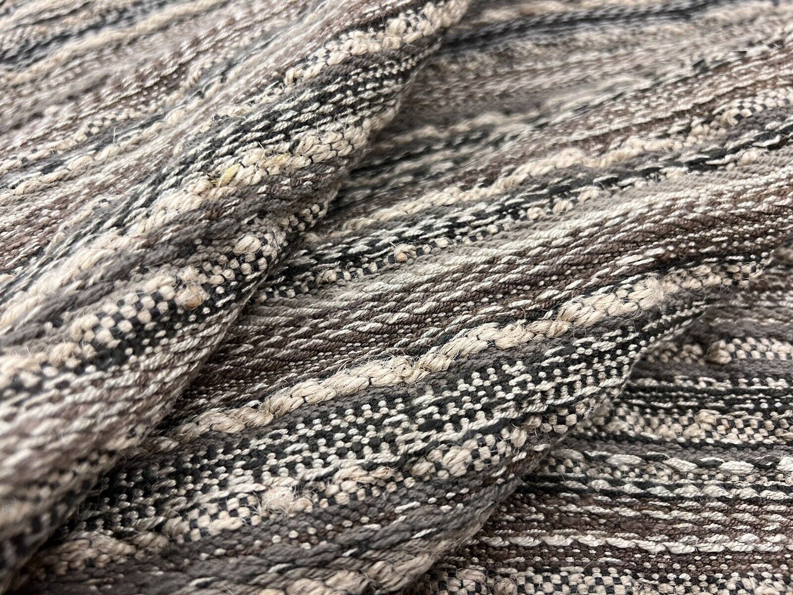Zinc Textile Textured Horizontal Stripe Fabric- Bramber / Earth 4.70 yds Z657/03