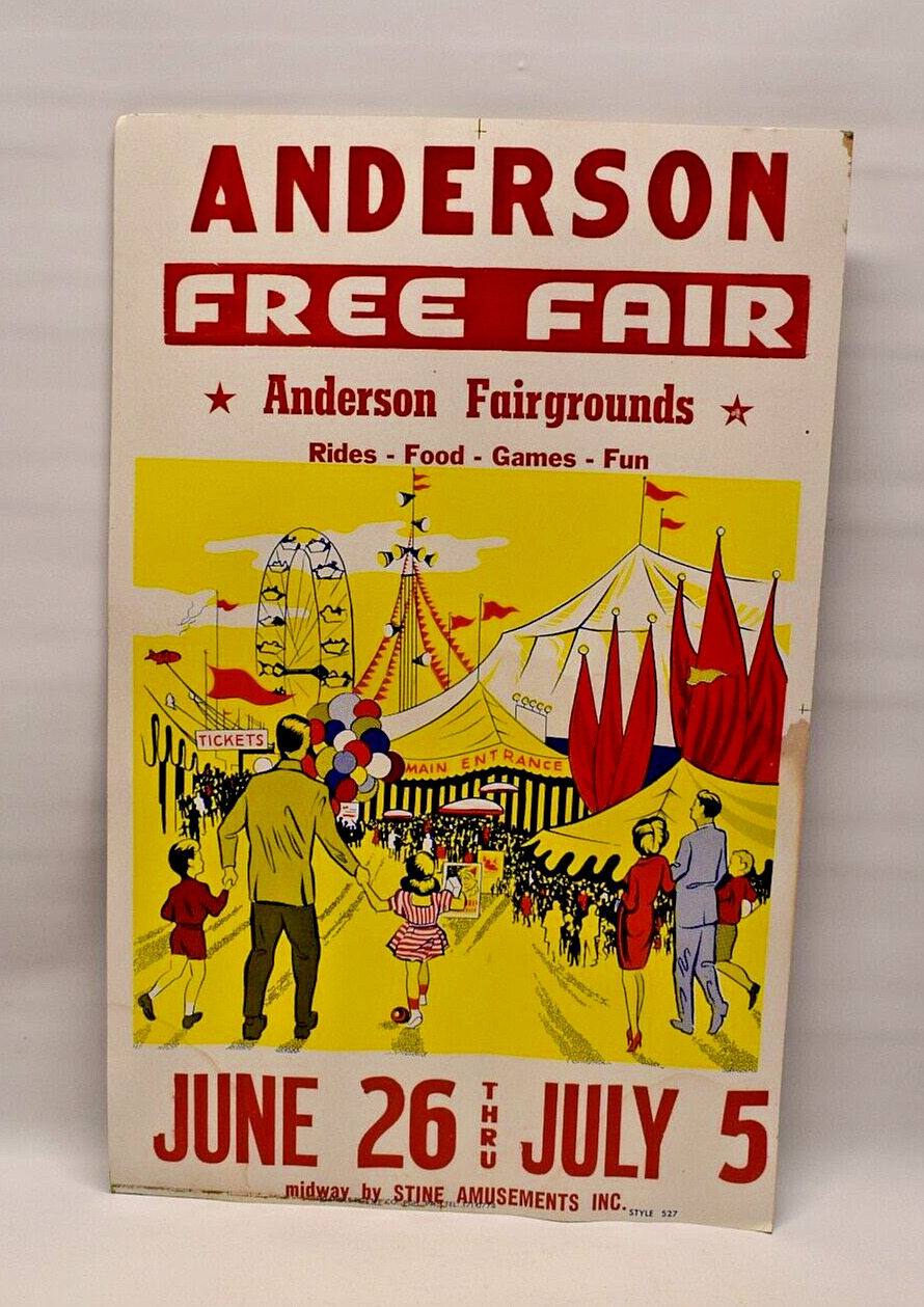 Vintage ANDERSON INDIANA FREE FAIR Poster