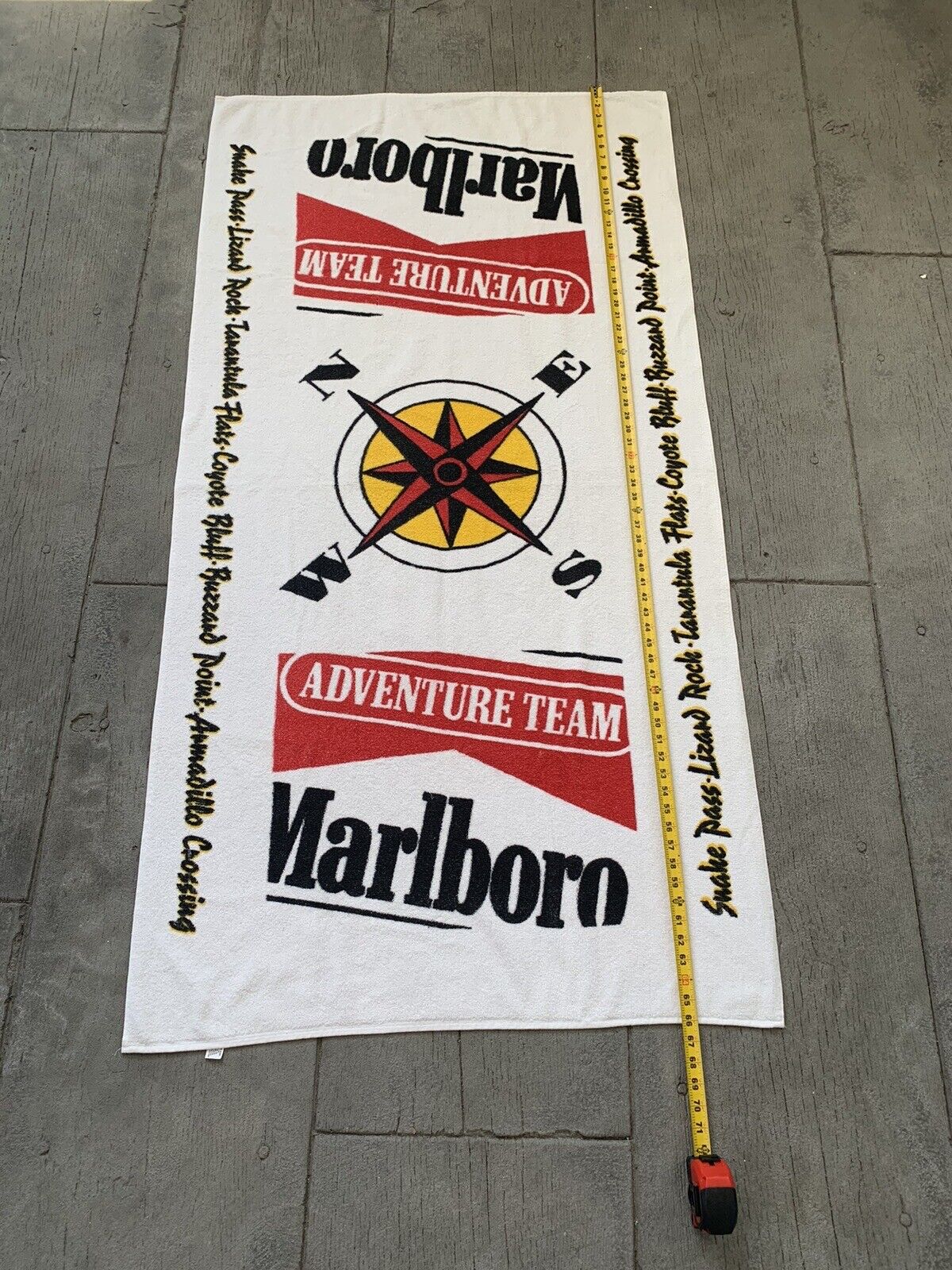 Vintage Marlboro Adventure Team Compass Beach Towel 1993 Promotional 63\