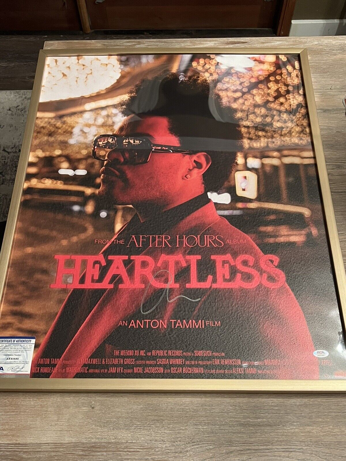 Autograph The Weeknd Heartless Photo Film Poster Signed and Framed PSA DNA COA