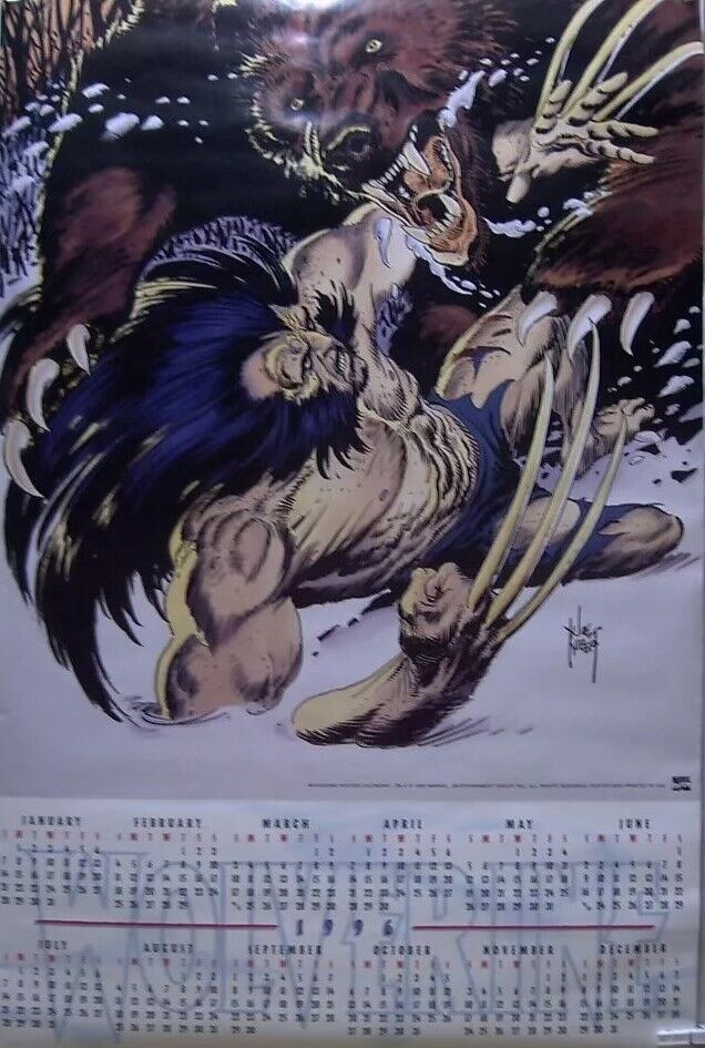 Joe Kubert: Marvel Calendar Poster 1995 - Classic Wolverine