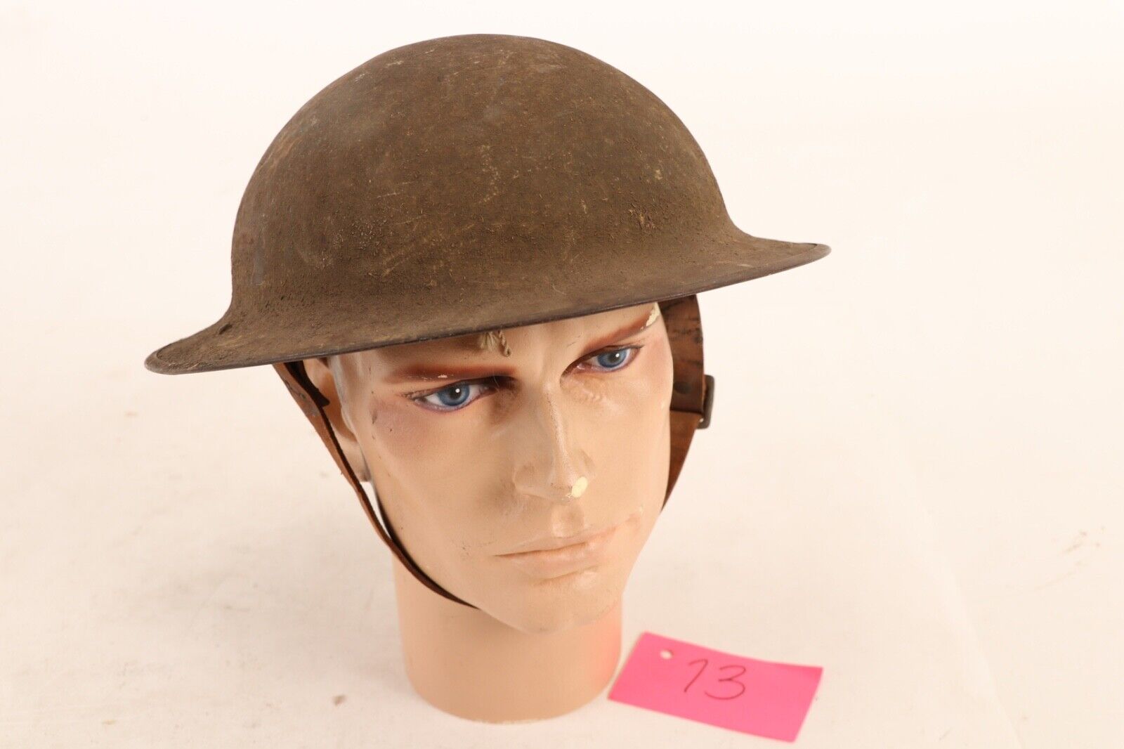 WWI Era Dough Boy Helmet with Detached Liner Original Paint 24.5 Inches