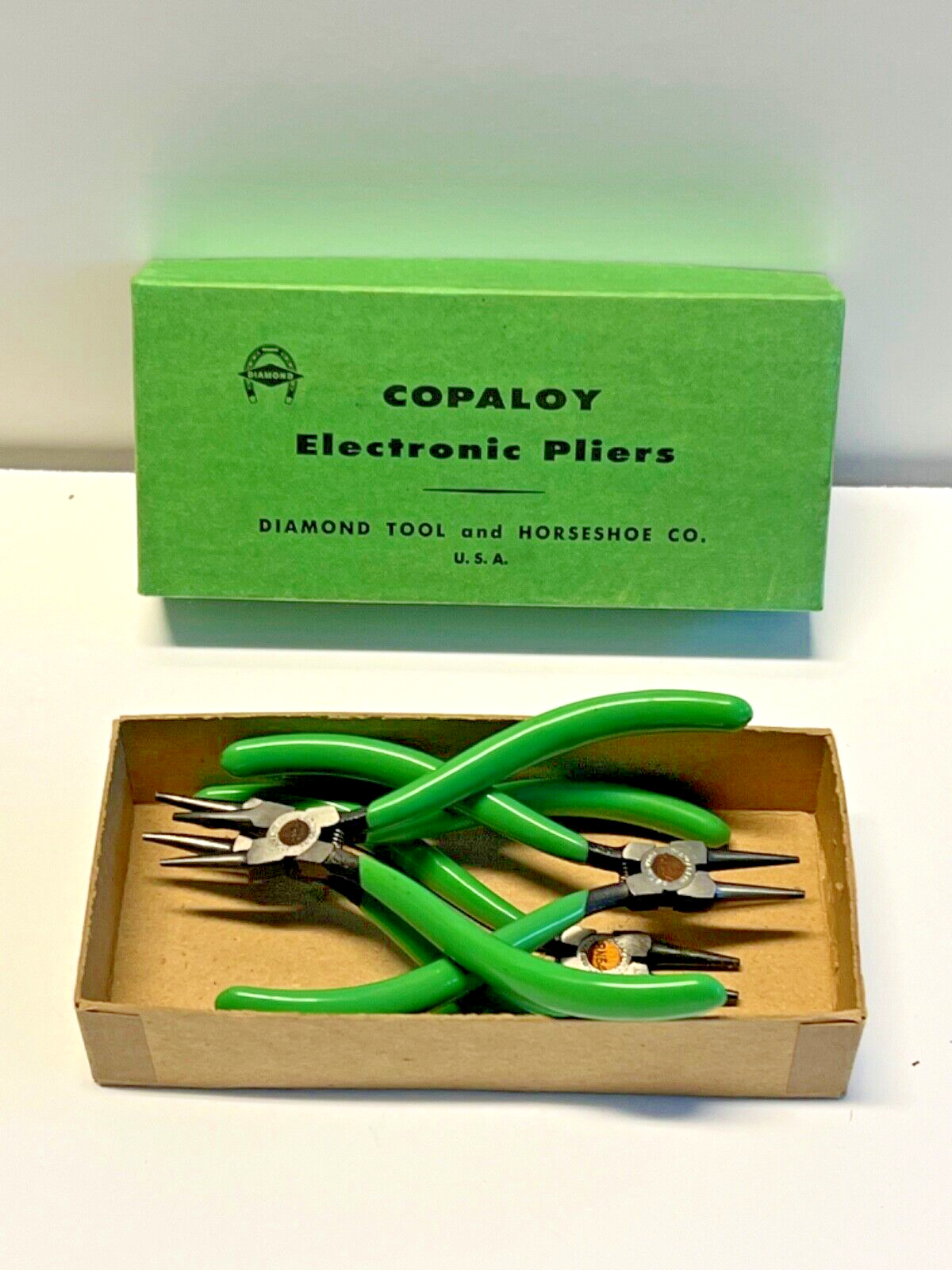 Vintage Diamond Tool; Copaloy Electrical 4 Inch Pliers; Qty 4; NOS Unused; BOX