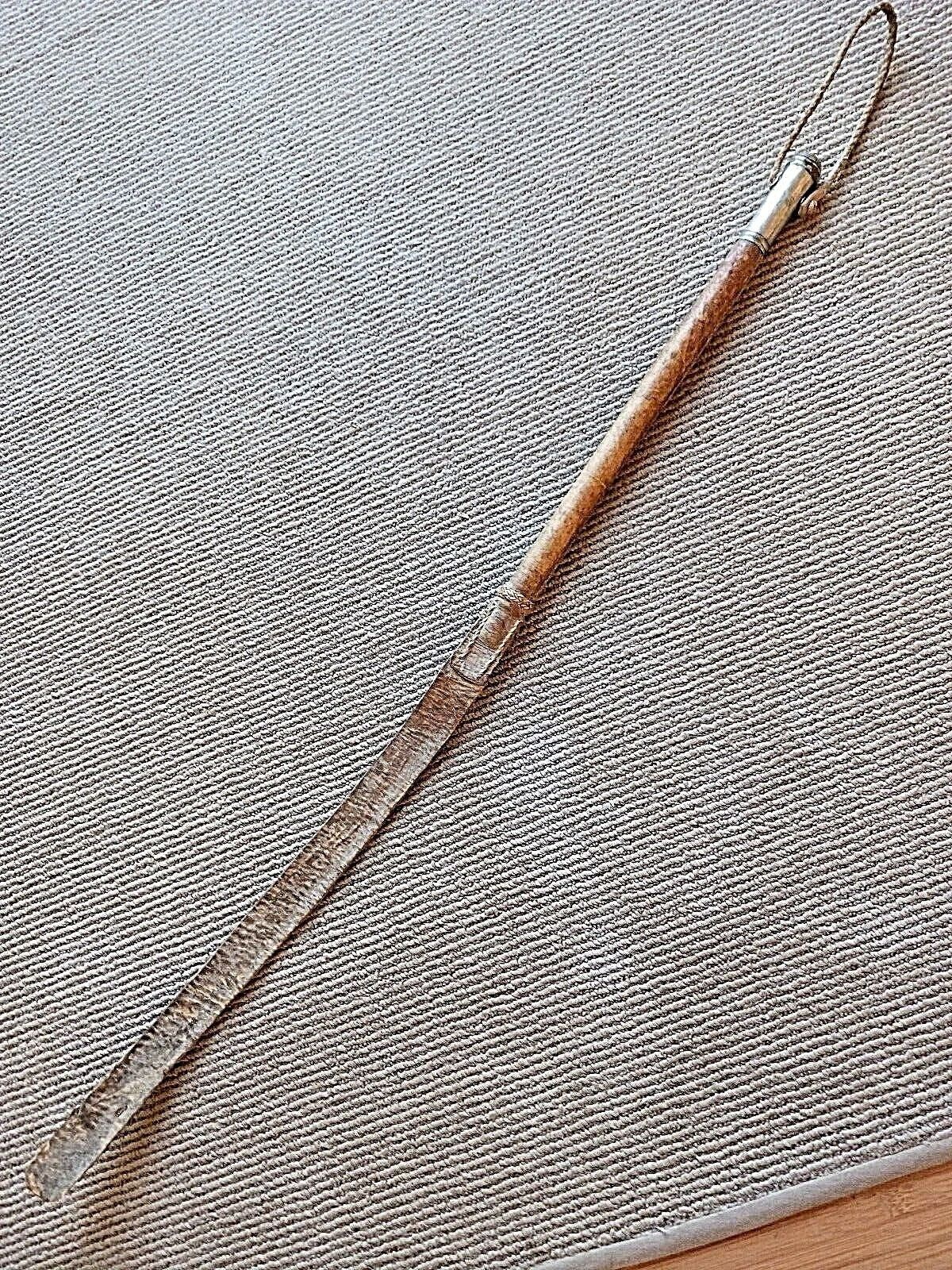 Antique Argentine Real Silver Handled Gaucho Whip - Rebenque -