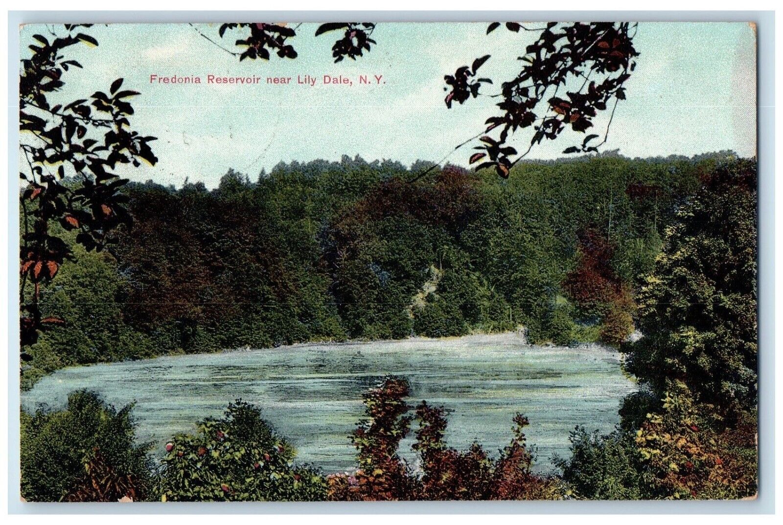 1909 Fredonia Reservoir near Lily Dale New York NY Antique Vintage Postcard