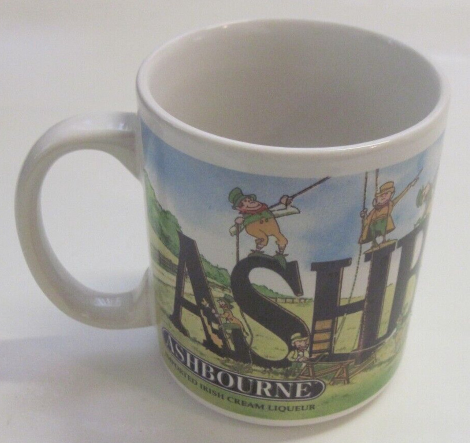 Ashbourne Irish Cream Liqueur Leprechauns 10 oz Ceramic Coffee Cup Mug