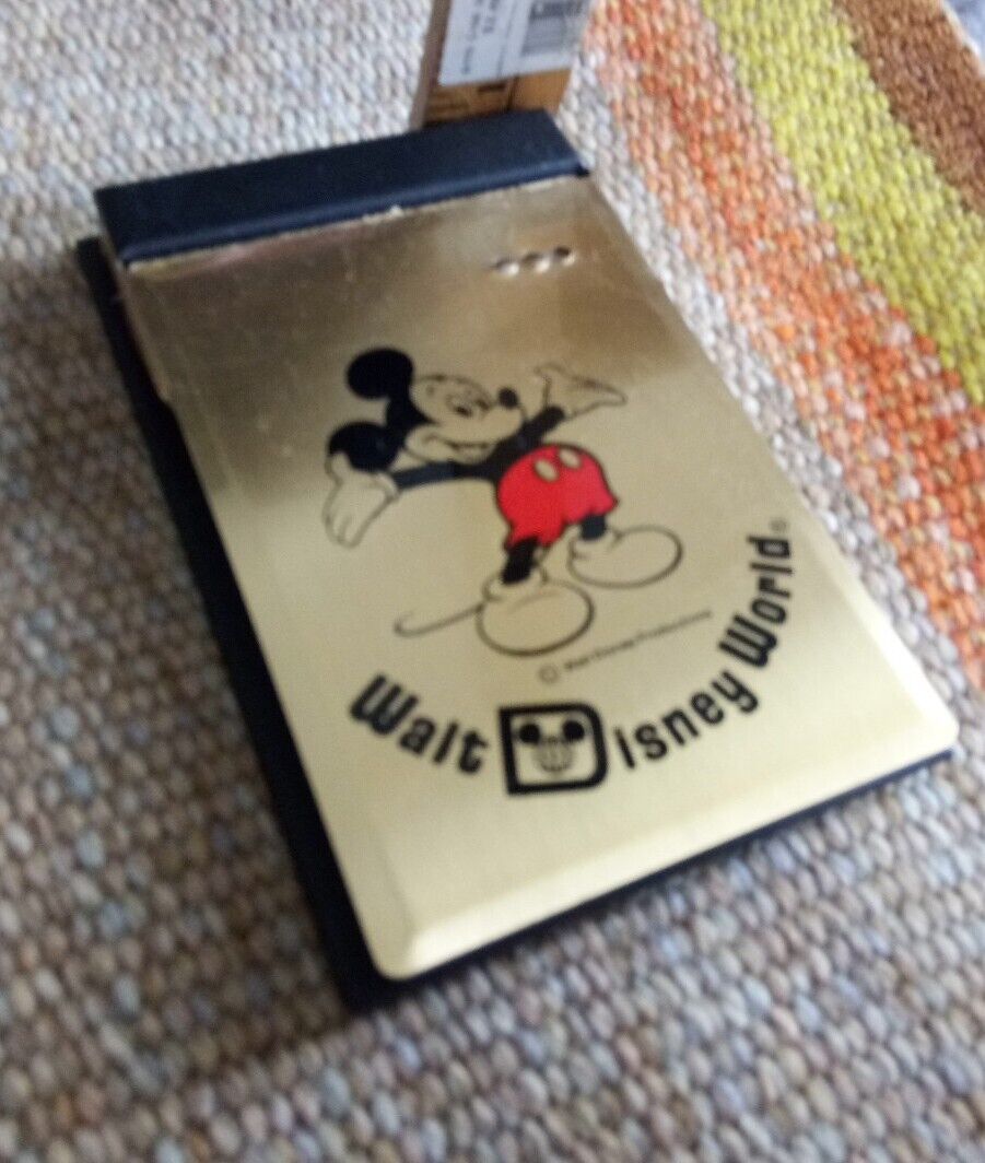 Brass Disney Souvenir: Vintage Note Pad Holder