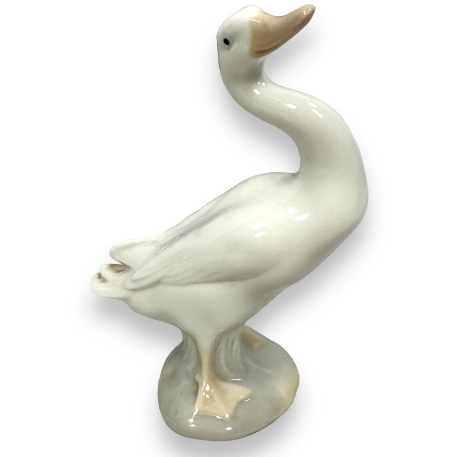 Vintage Lladro Duck Goose Bird Figurine 4552 White Porcelain 1970s Glossy 4.5\