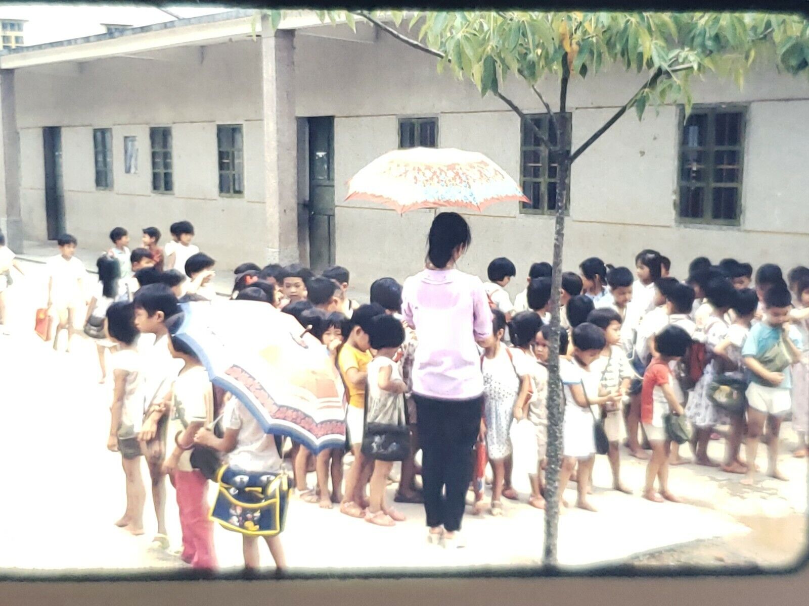 1980\'s Hong Kong Original 35mm Photo Slide School Teacher With Students