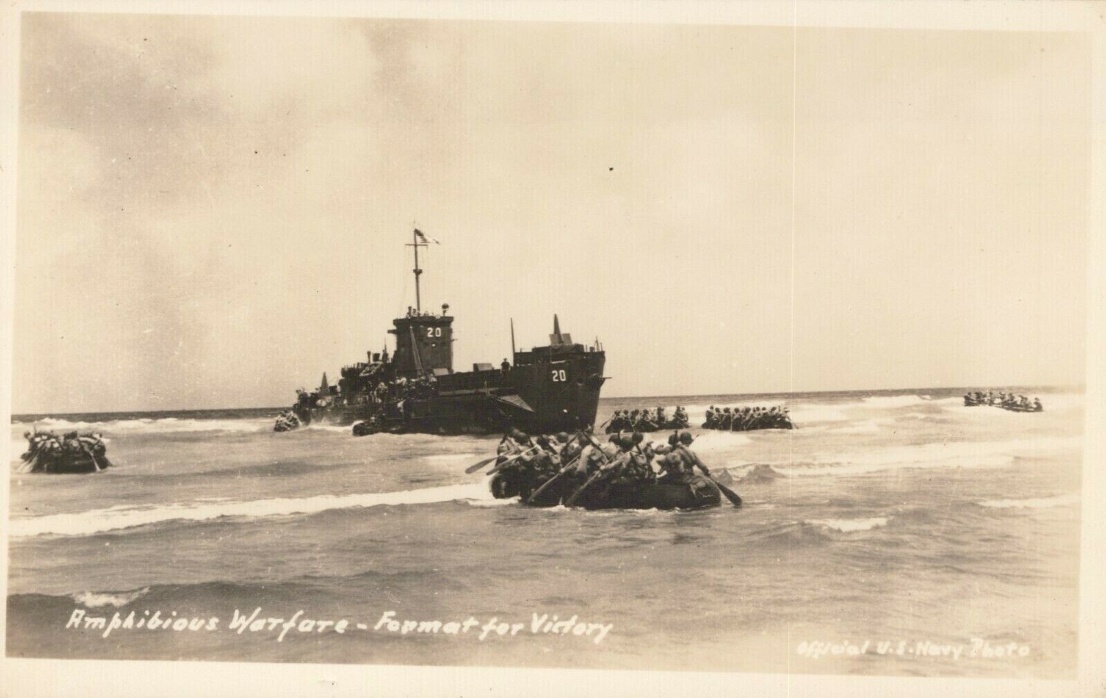 Postcard RPPC US Navy 1943 World War 2 Invasion of New Britain #5