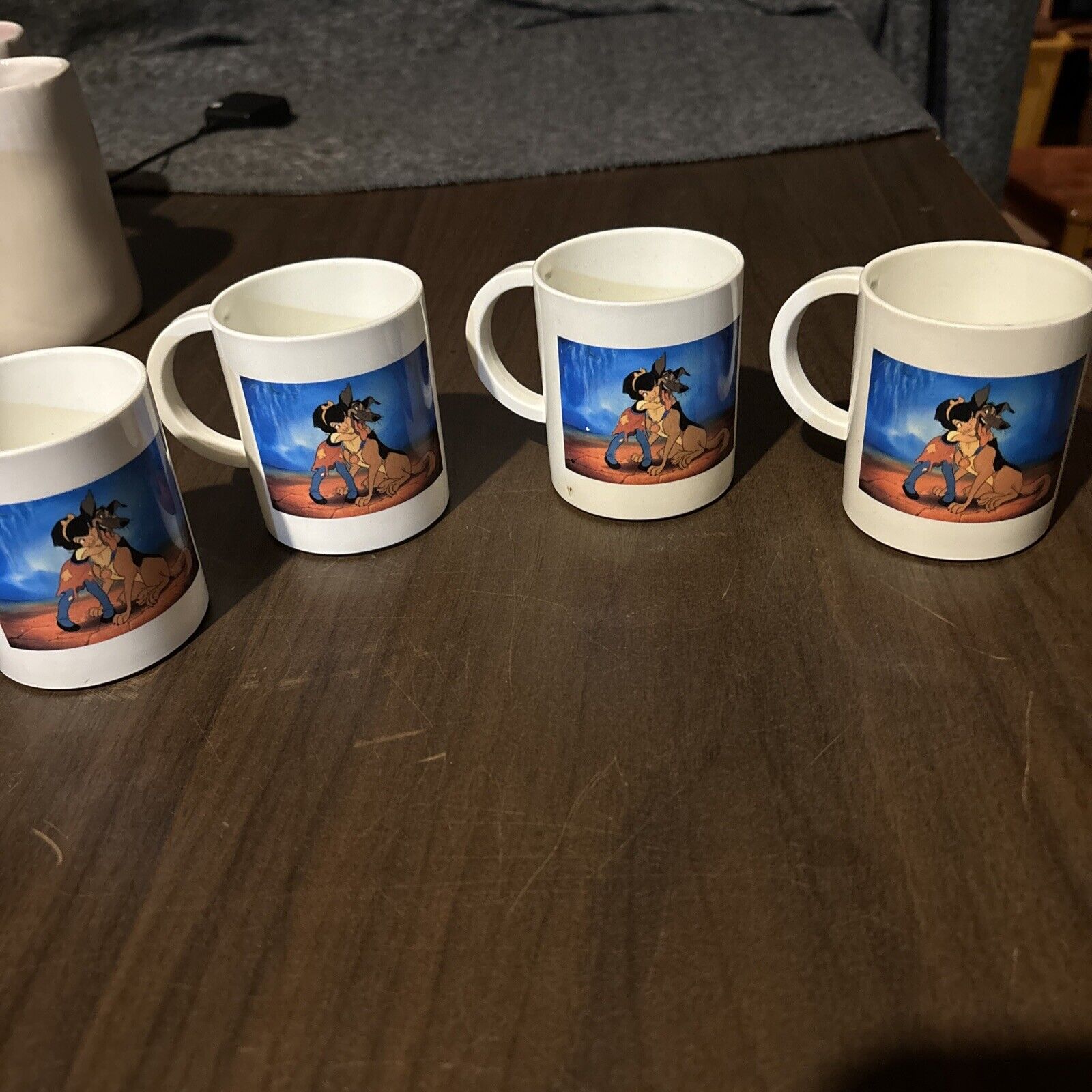 All Dogs Go To Heaven Cups Set Of 4 1989 Plastic