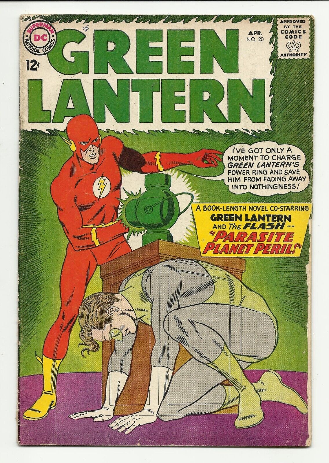 Green Lantern #20 - DC Silver Age - Flash guest stars - Gil Kane art  GD/VG 3.0
