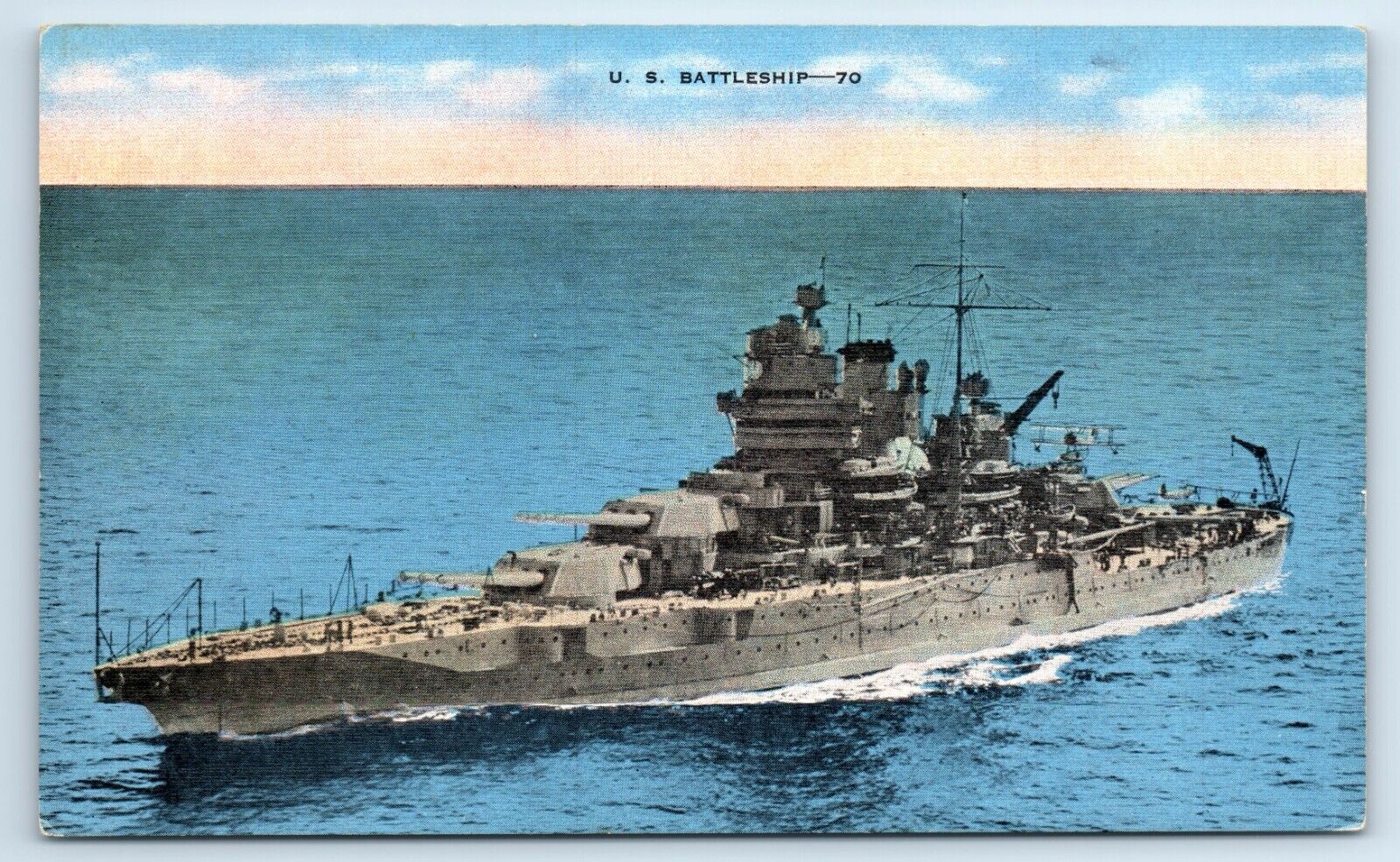 Postcard US Battleship - 70  F184
