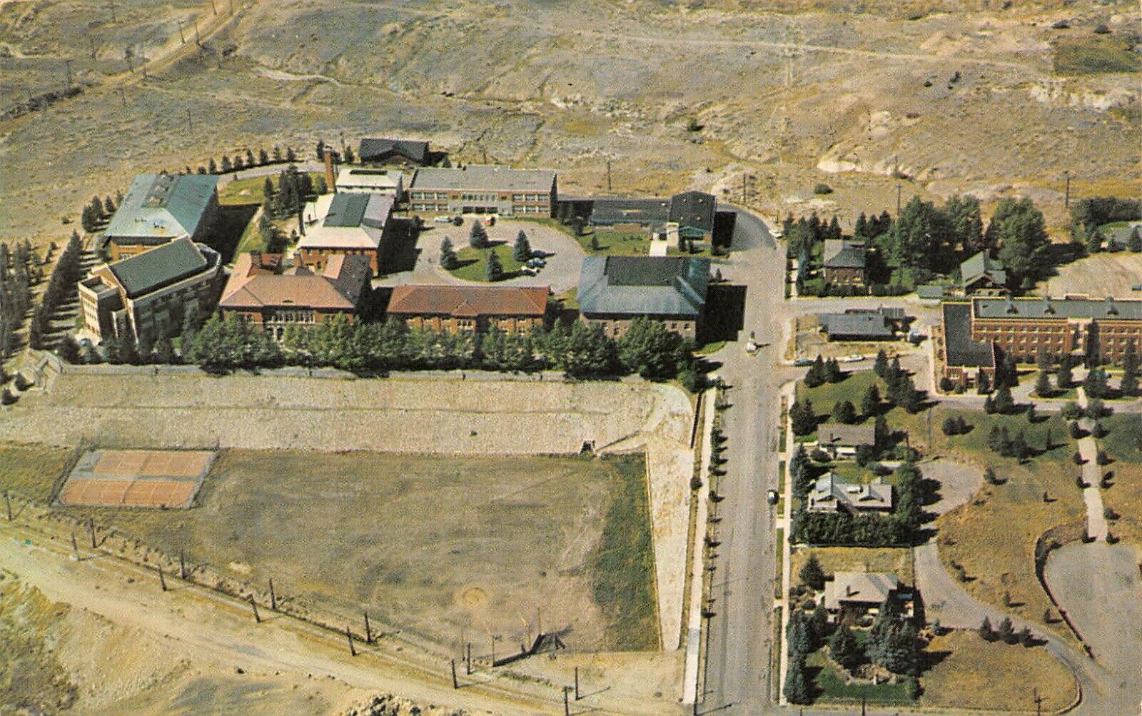 Aerial View Montana State Collage Of Mines Butte Montana Chrome 1963 Postcard