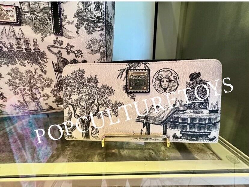 Disney Parks 2024 Dooney & Bourke Sketch The Haunted Mansion Wristlet Wallet New