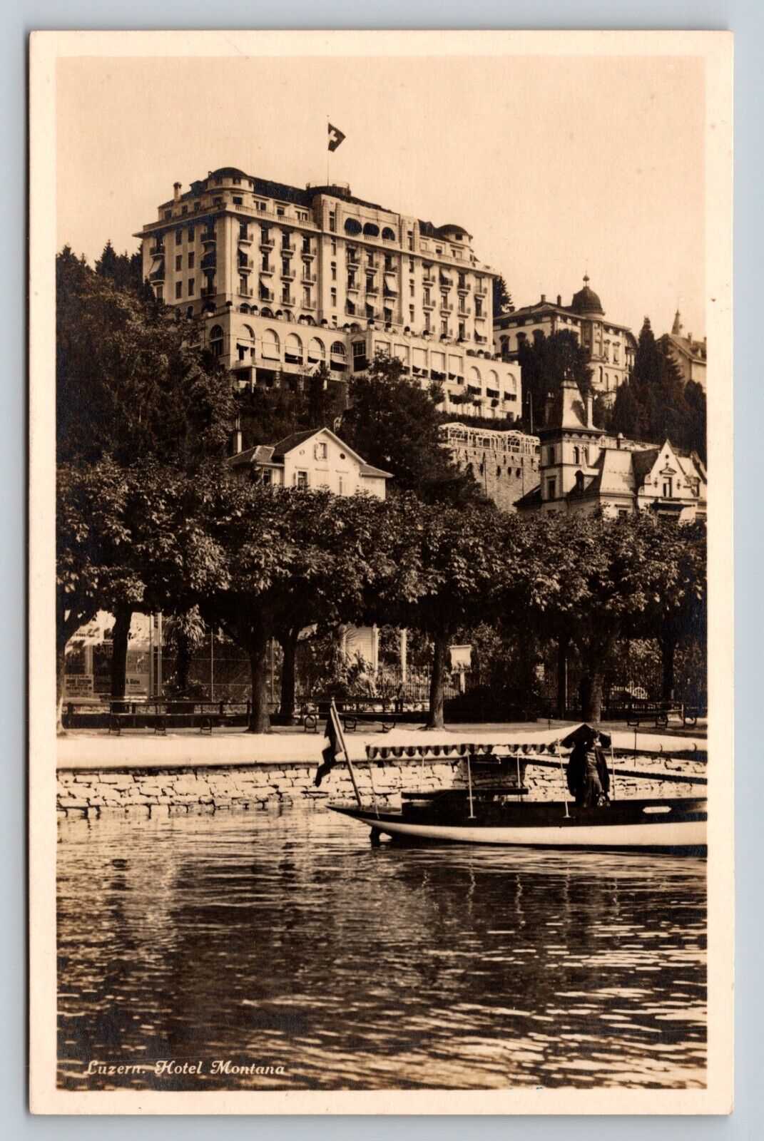 RPPC Hotel Montana Is A Historic Hotel Located In Lucerne Switzerland Postcard