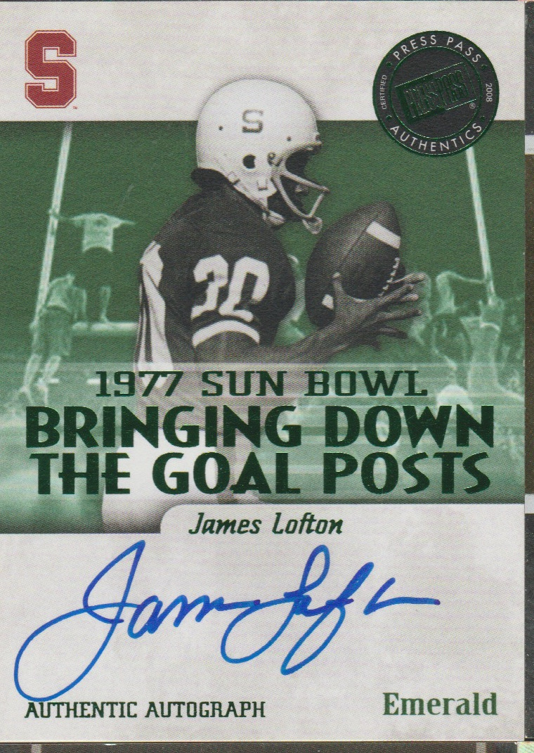 James Lofton 2008 Press Pass auto autograph card BDGP-JL /50