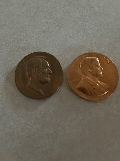 Herbert Hoover & Abe Lincoln presidential campaign token (bronze) copper color
