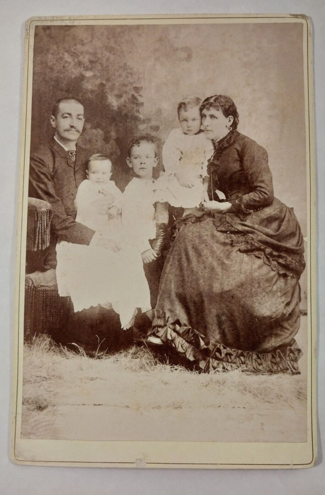 Victorian Family Of 5 Antique Cabinet Card Well Dressed Children Brummitt MI 