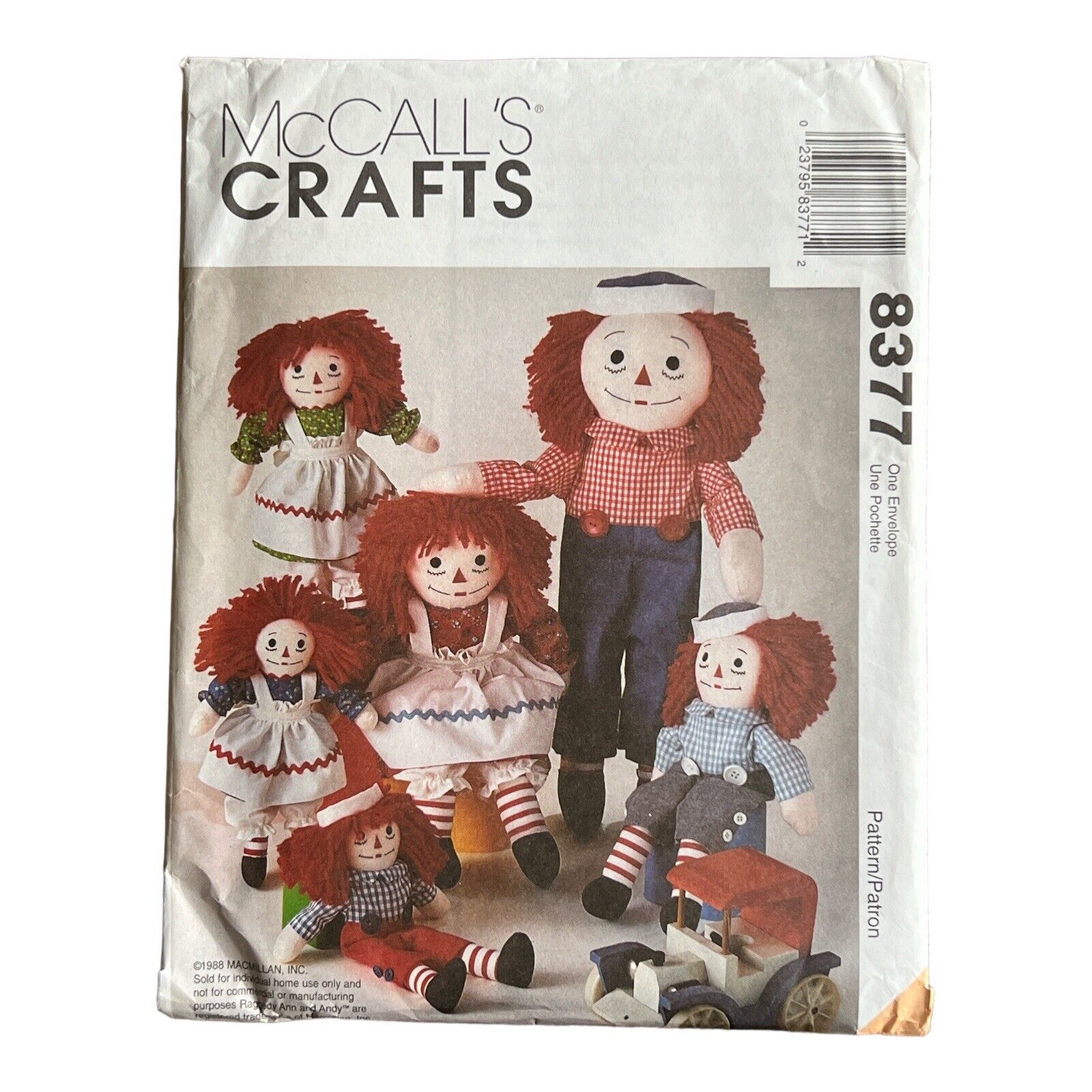 McCalls Crafts Uncut Sewing Pattern 8377 1988 Vintage