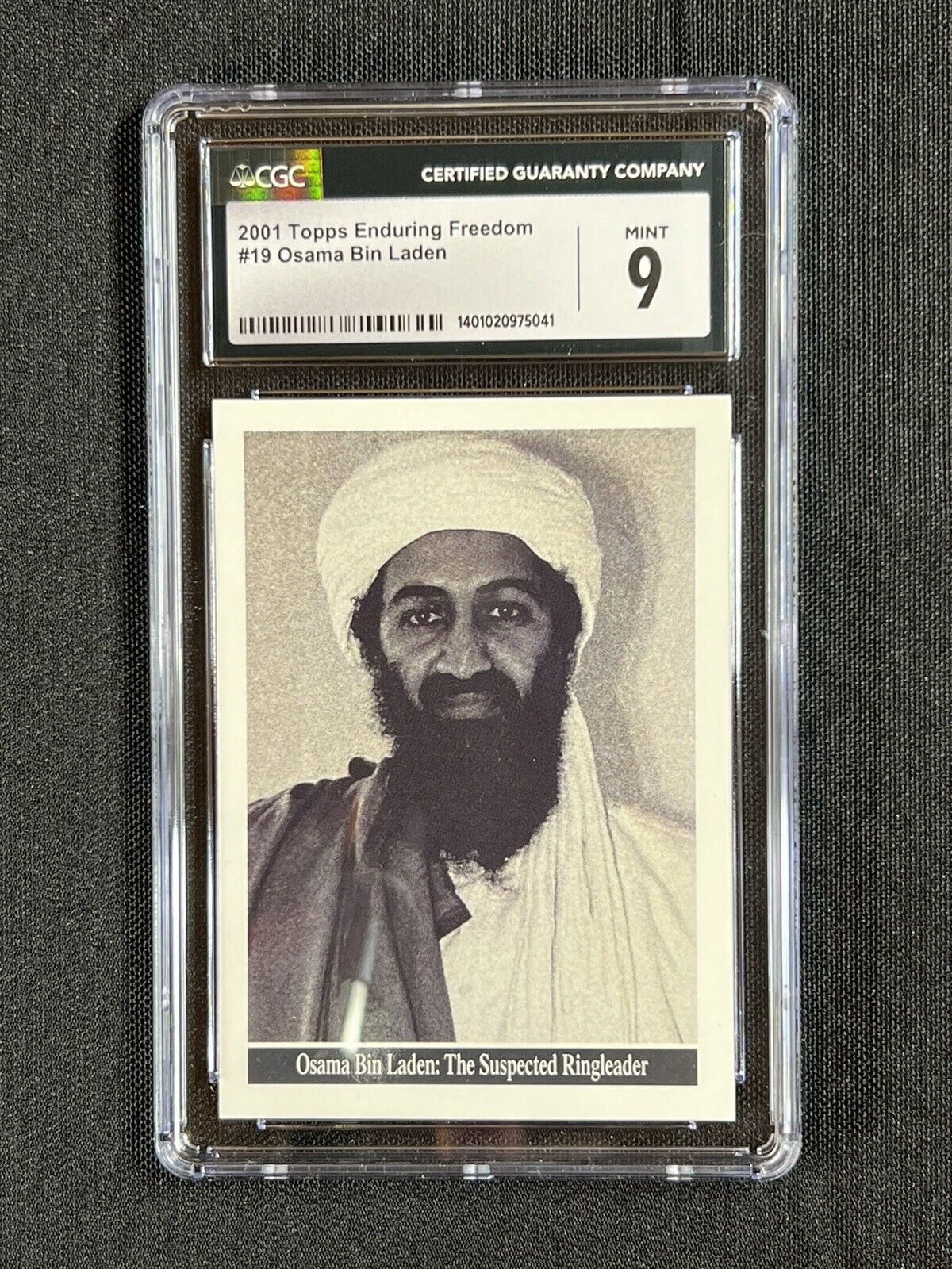 2001 Topps Enduring Freedom Osama Bin Laden #19 Rookie Card CGC 9.0 Mint