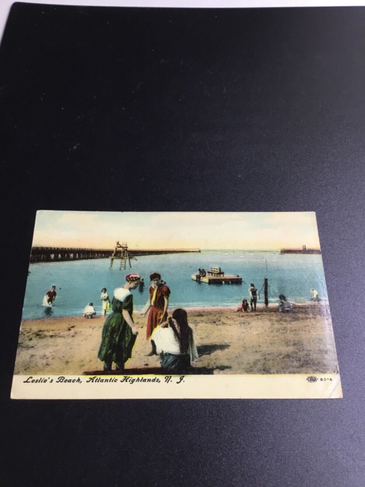 1914 Atlantic Highlands, NJ Postcard - Leslies Beach 2835