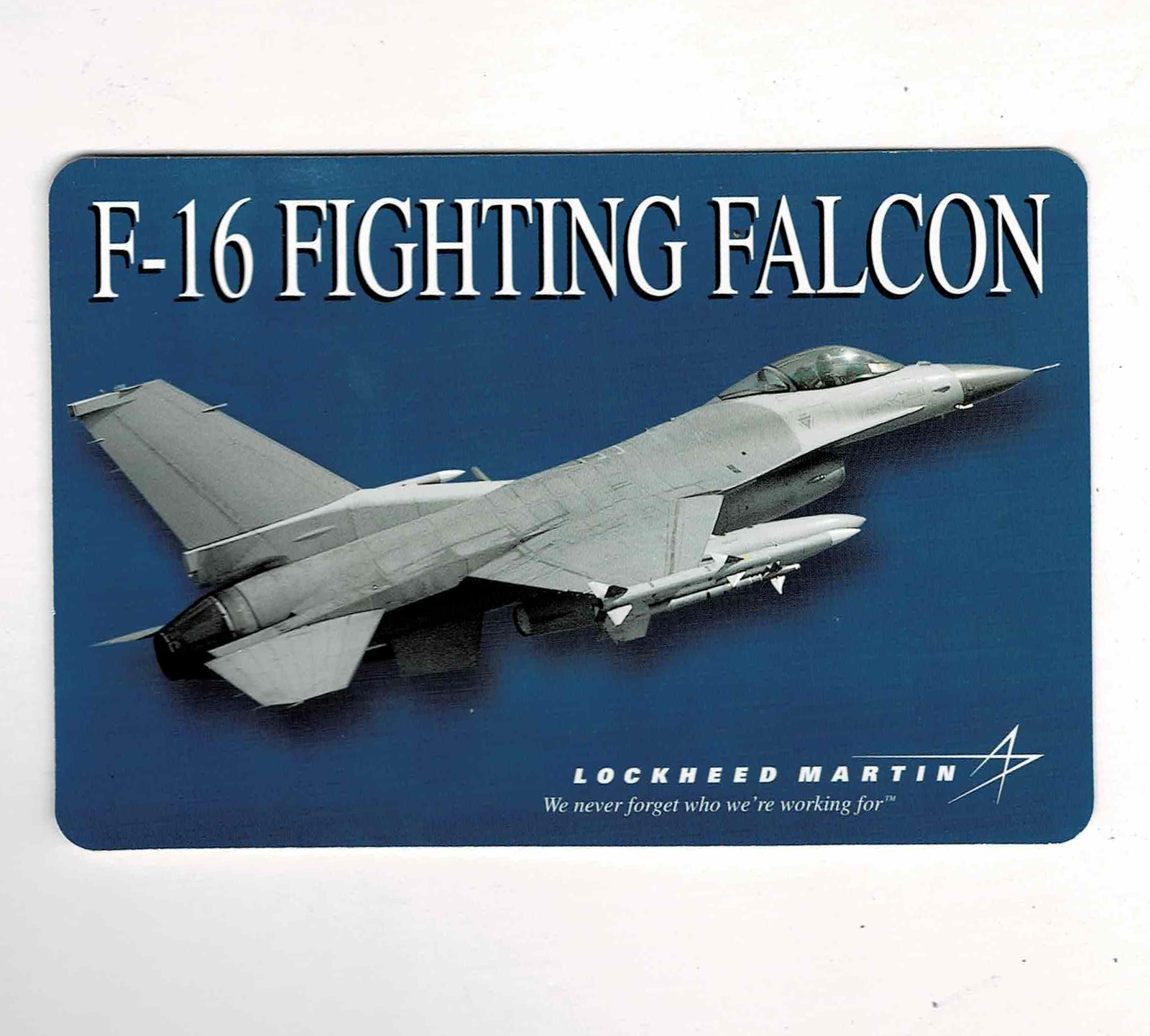 LOCKHEED MARTIN F-16 FIGHTING FALCON STICKER NEW NOS
