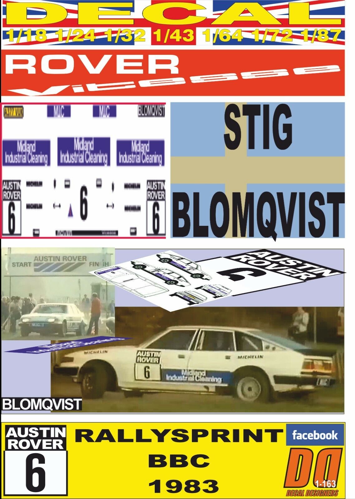 DECAL ROVER VITESSE SD1 STIG BLOMQVIST BBC RALLY SPRINT 1983 (12)
